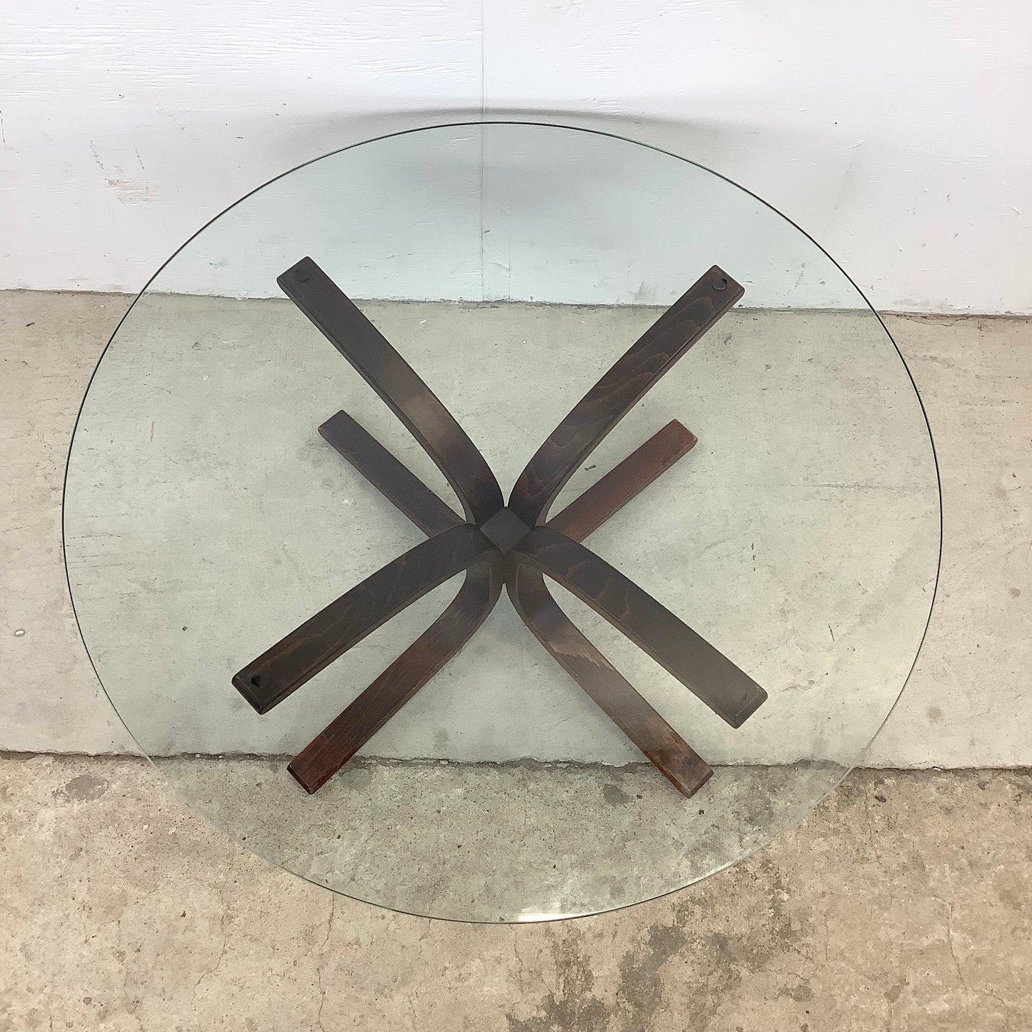 Scandinavian Modern Glass Top Bentwood "Siesta" Coffee Table From Westnofa