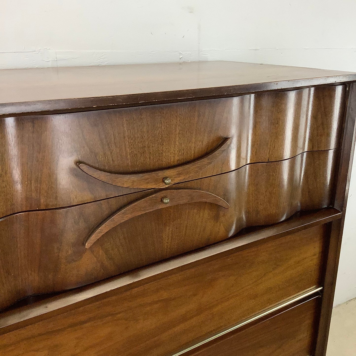 Mid-Century Walnut Highboy Dresser from Bassett