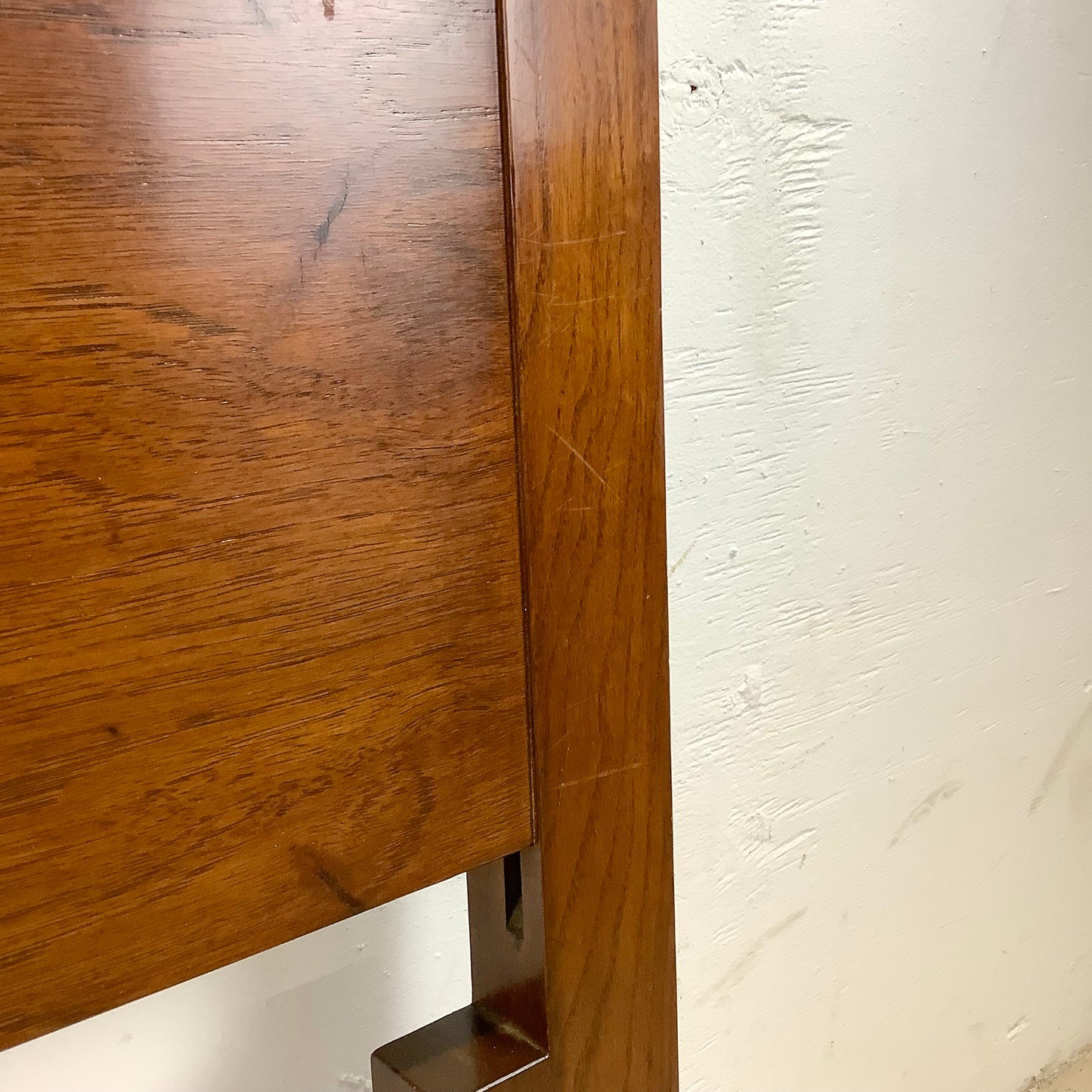 Vintage Mid-Century Burlwood Headboard- Full / Queen Size
