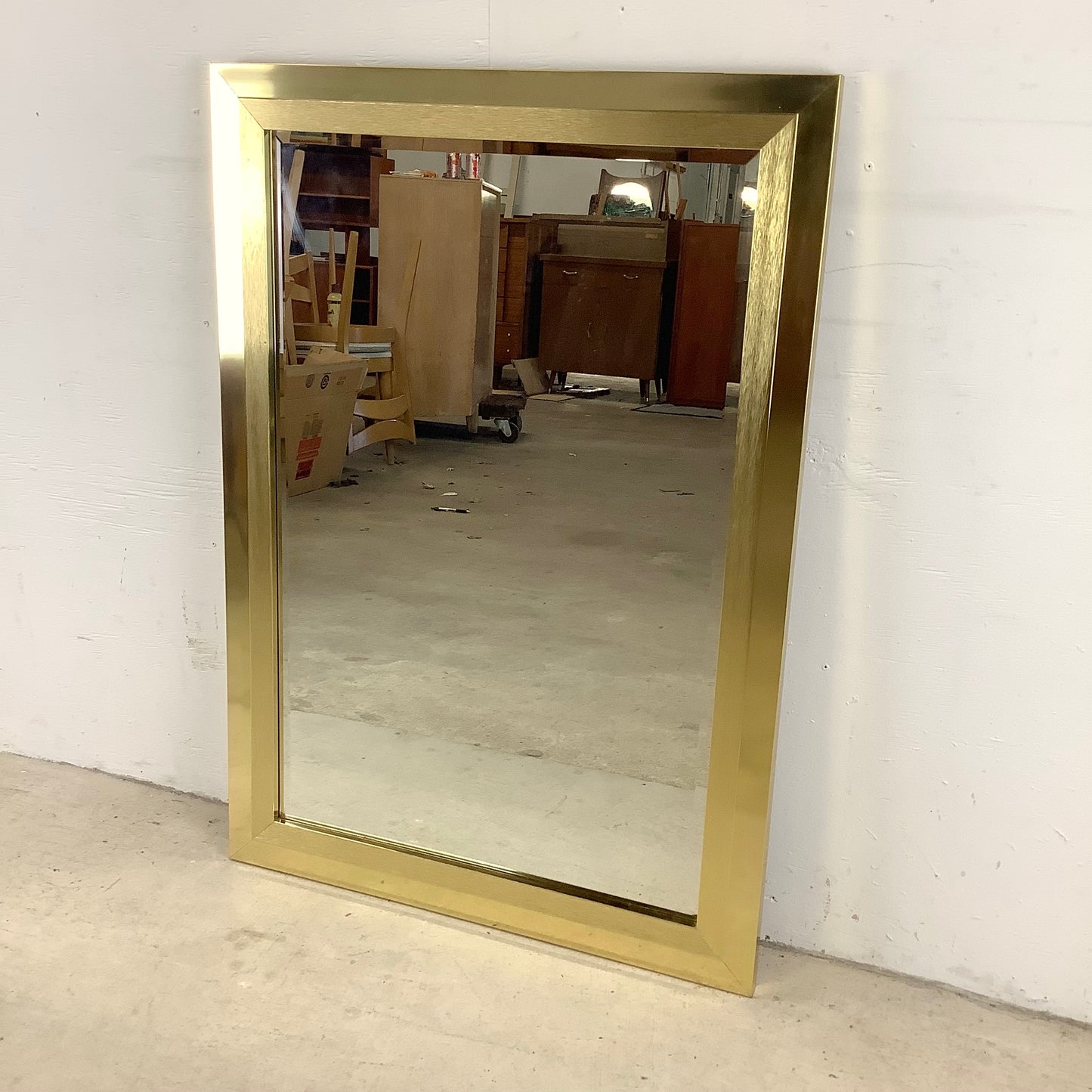 Vintage Modern Brass Frame Mirror