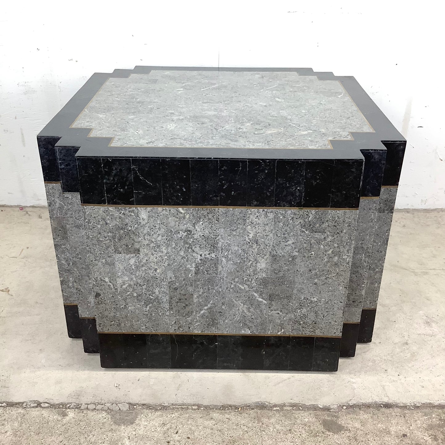 Maitland-Smith Style Tessellated Stone Side Table