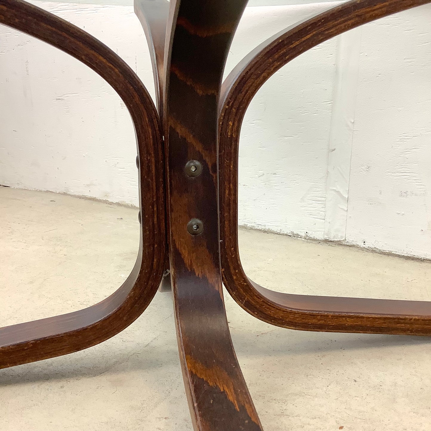 Scandinavian Modern Glass Top Bentwood "Siesta" Coffee Table From Westnofa