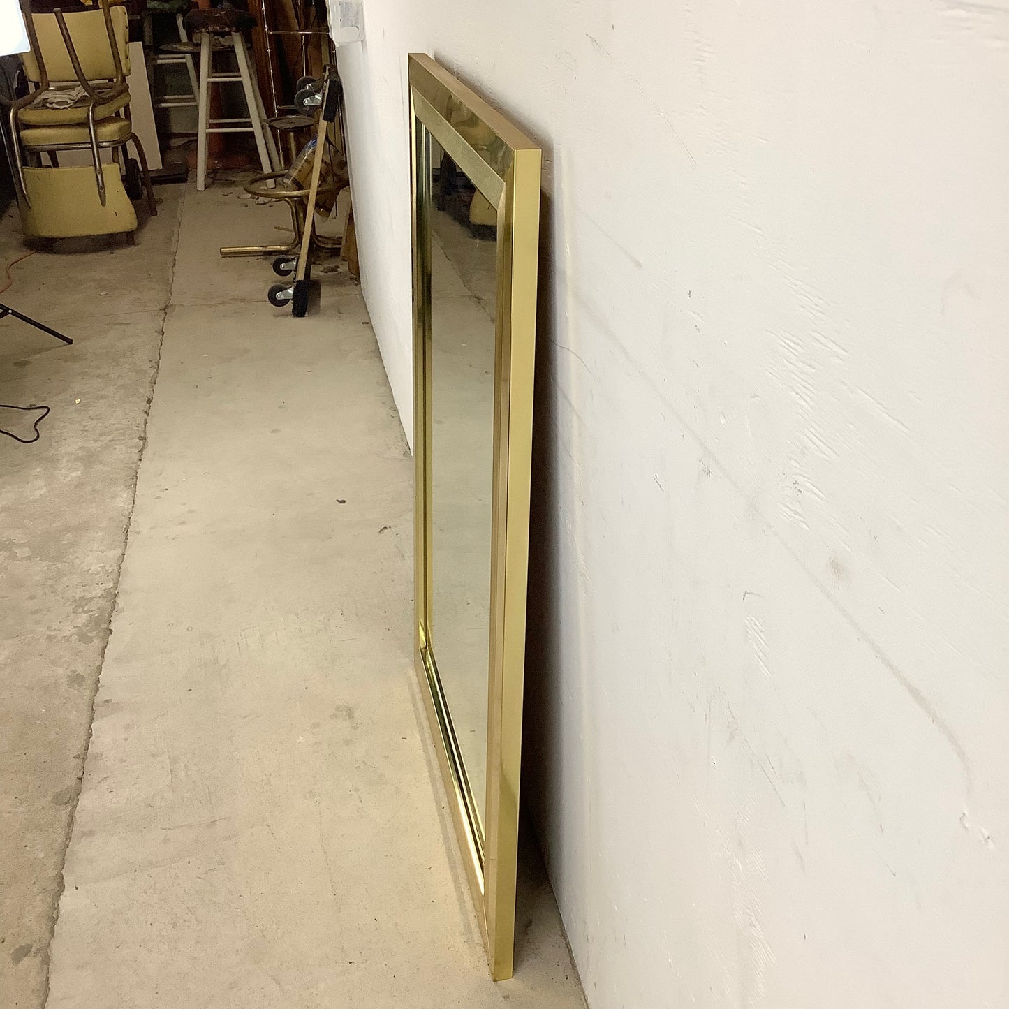 Vintage Modern Brass Frame Mirror