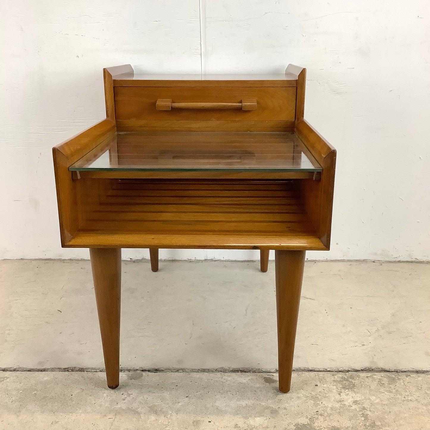 MCM Two Tier Sculptural Walnut End Table