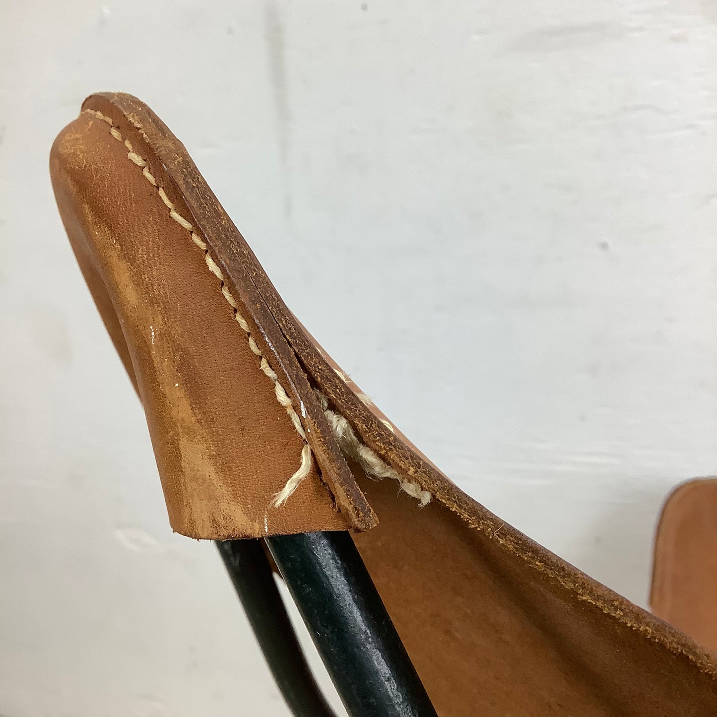 Mid-Century Modern Iron and Leather Butterfly Chair