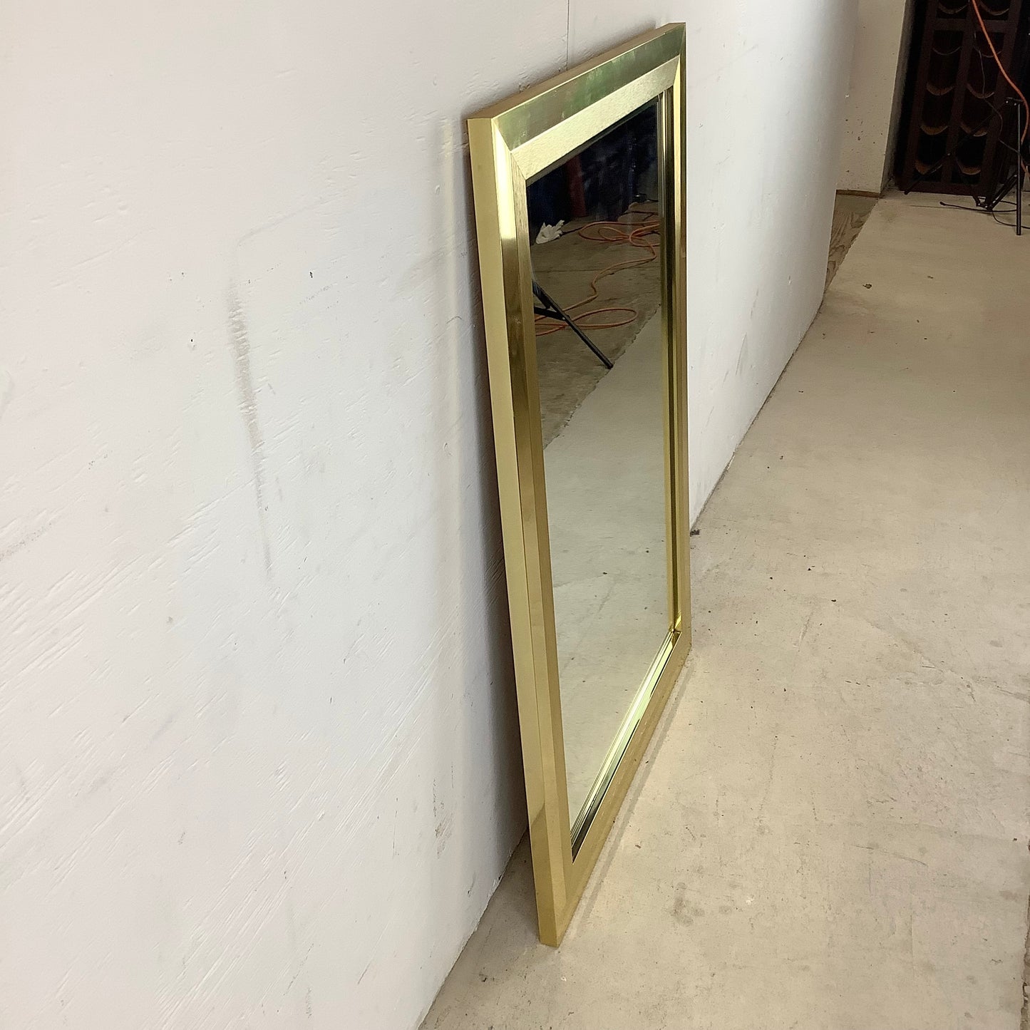 Vintage Modern Brass Frame Mirror