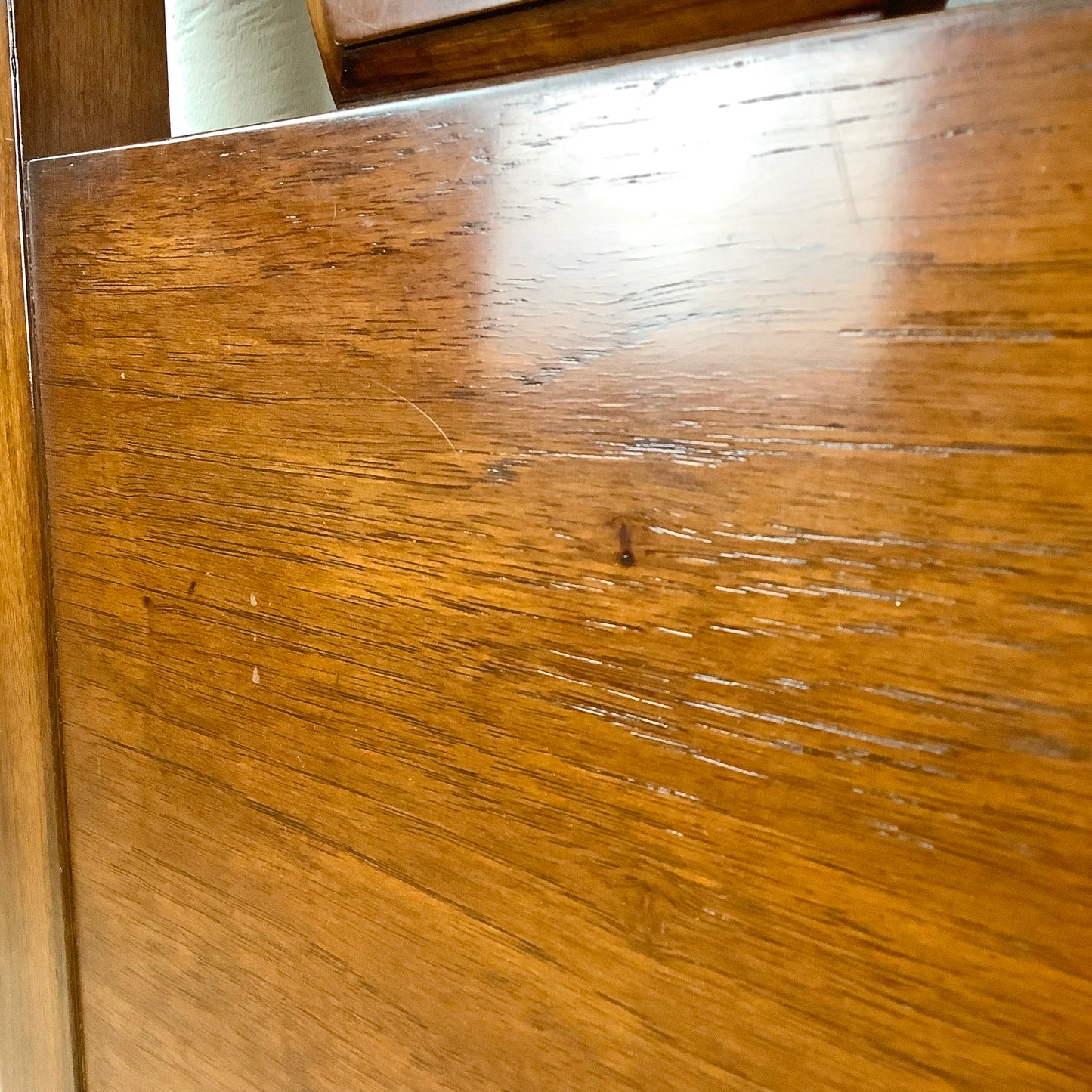 Vintage Mid-Century Burlwood Headboard- Full / Queen Size
