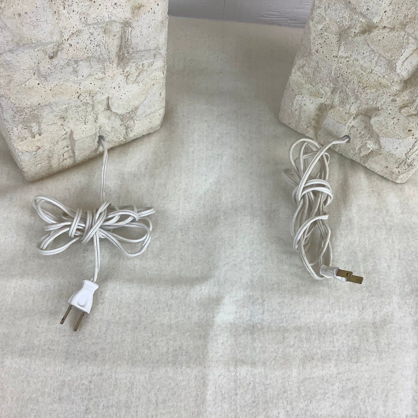 Pair Vintage Modern Concrete Lamps