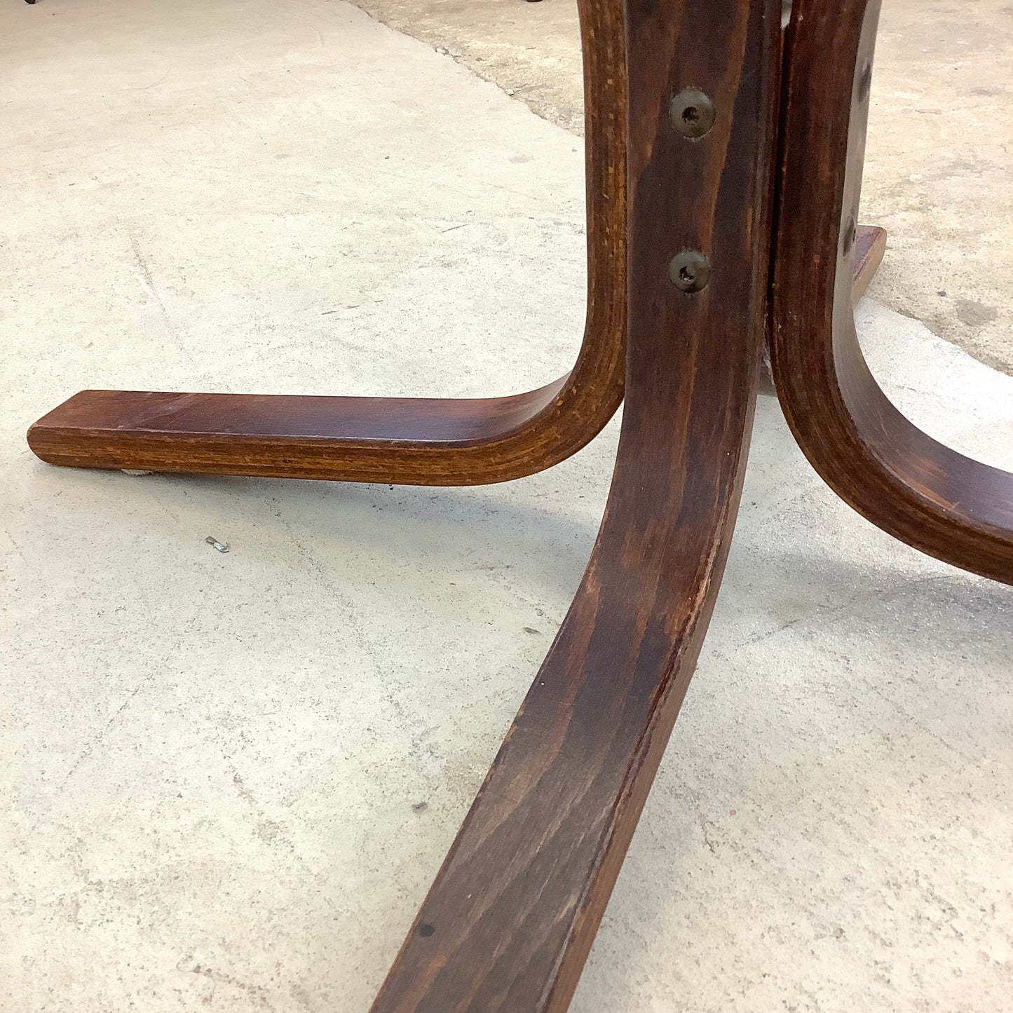 Scandinavian Modern Glass Top Bentwood "Siesta" Coffee Table From Westnofa