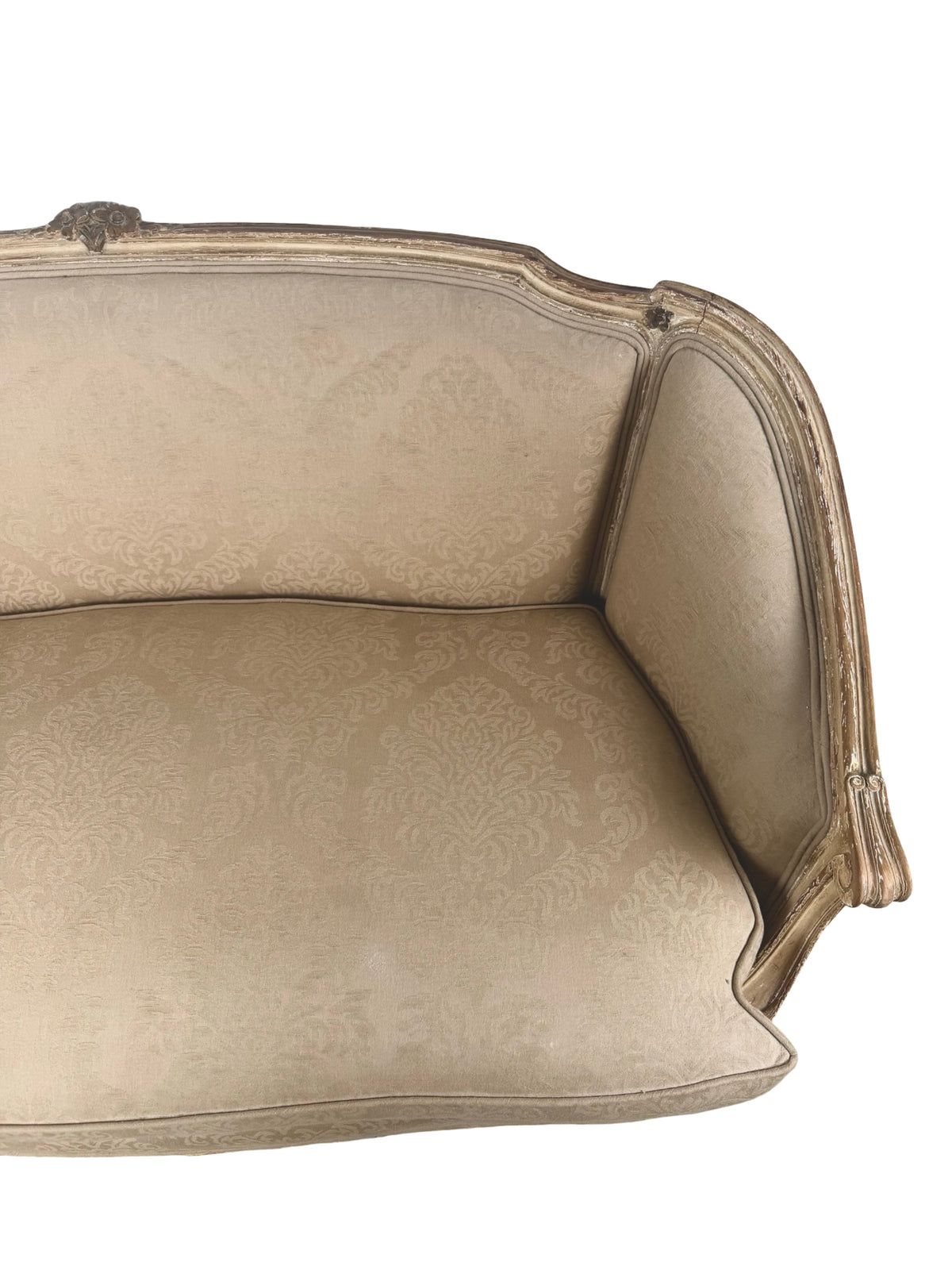 Vintage Louis XV Revival Carved Giltwood Upholstered Settee