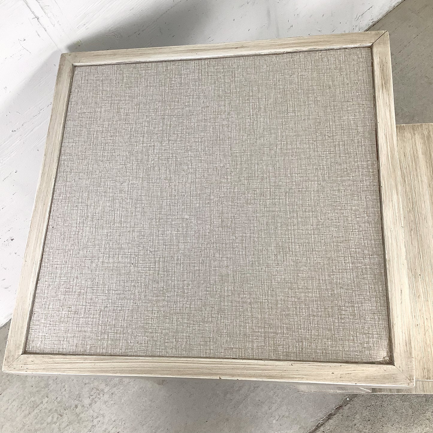 Pair of Vintage Three-Tier Step End Tables | Cerused Finish