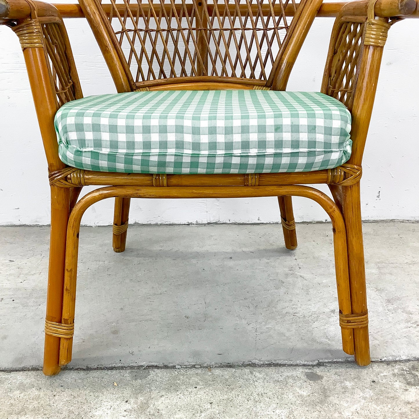 Vintage Coastal Rattan Armchair