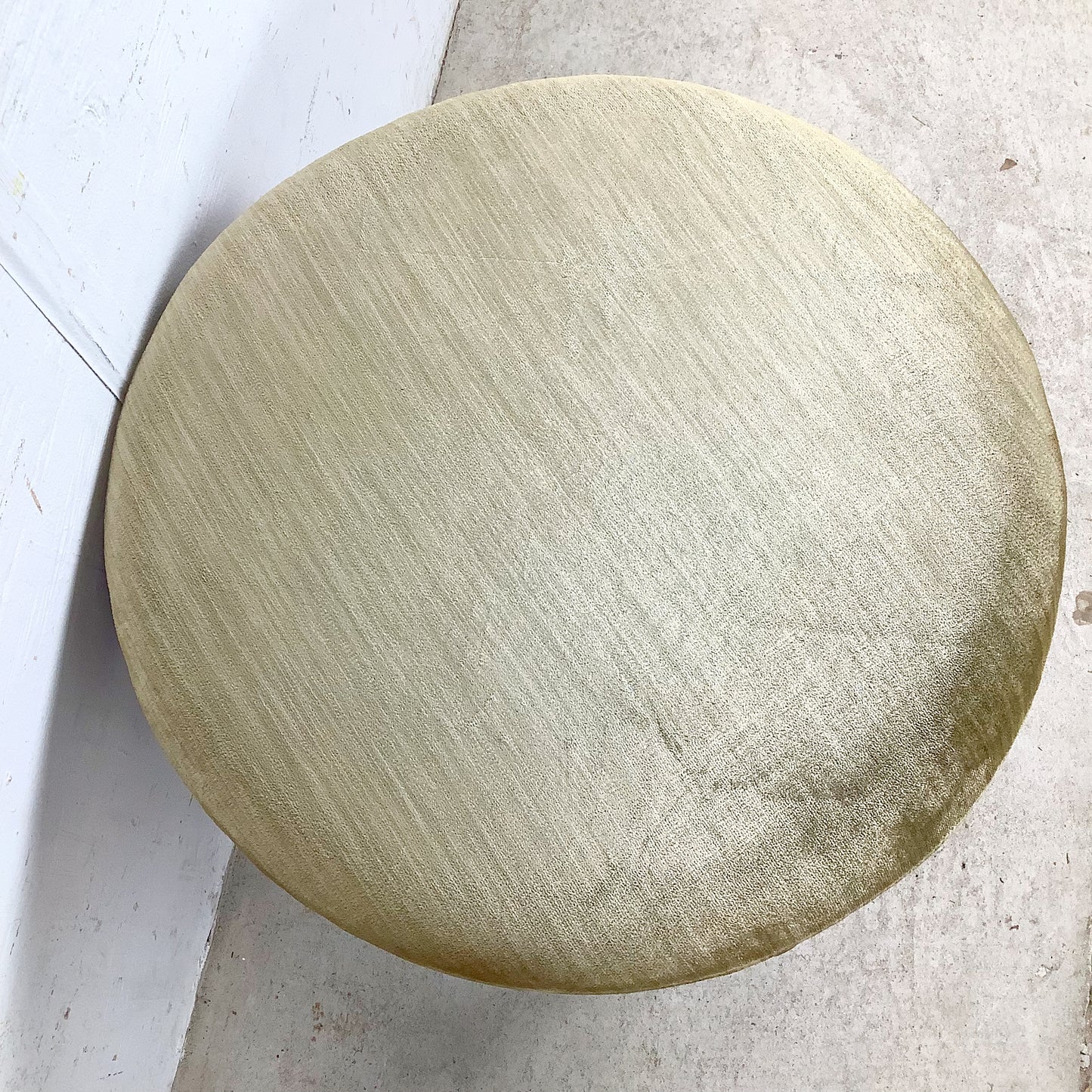 Vintage French Provincial Swivel Stool —Sage Velvet, Cabriole Legs, Mid-Century