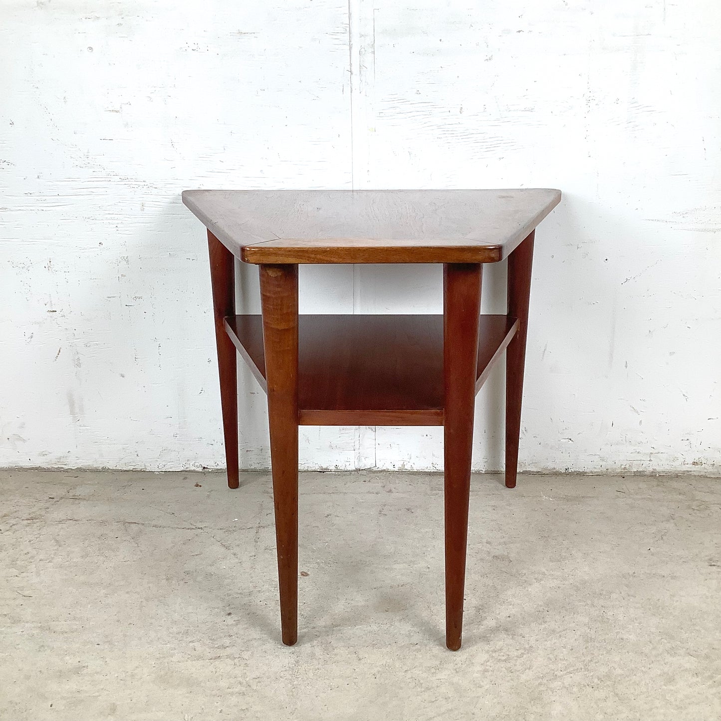 Vintage Trapezoidal Teak End Table