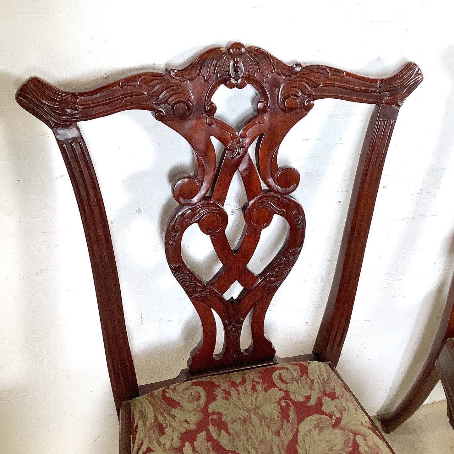Set of Six Chippendale Style Mahogany Dining Chairs | Carved Splat Backs | Ball-and-Claw Feet