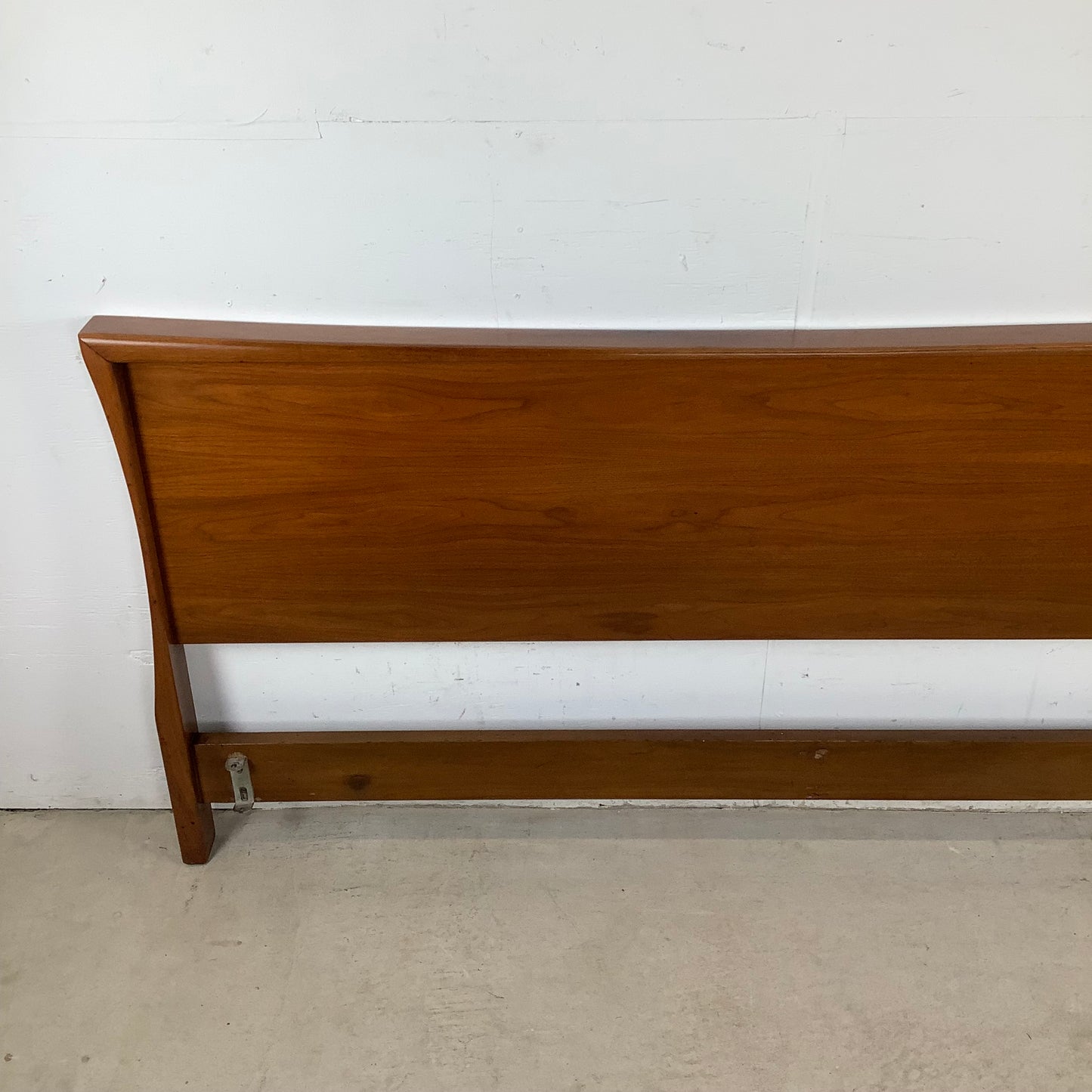 Sculptural MCM Walnut King Headboard