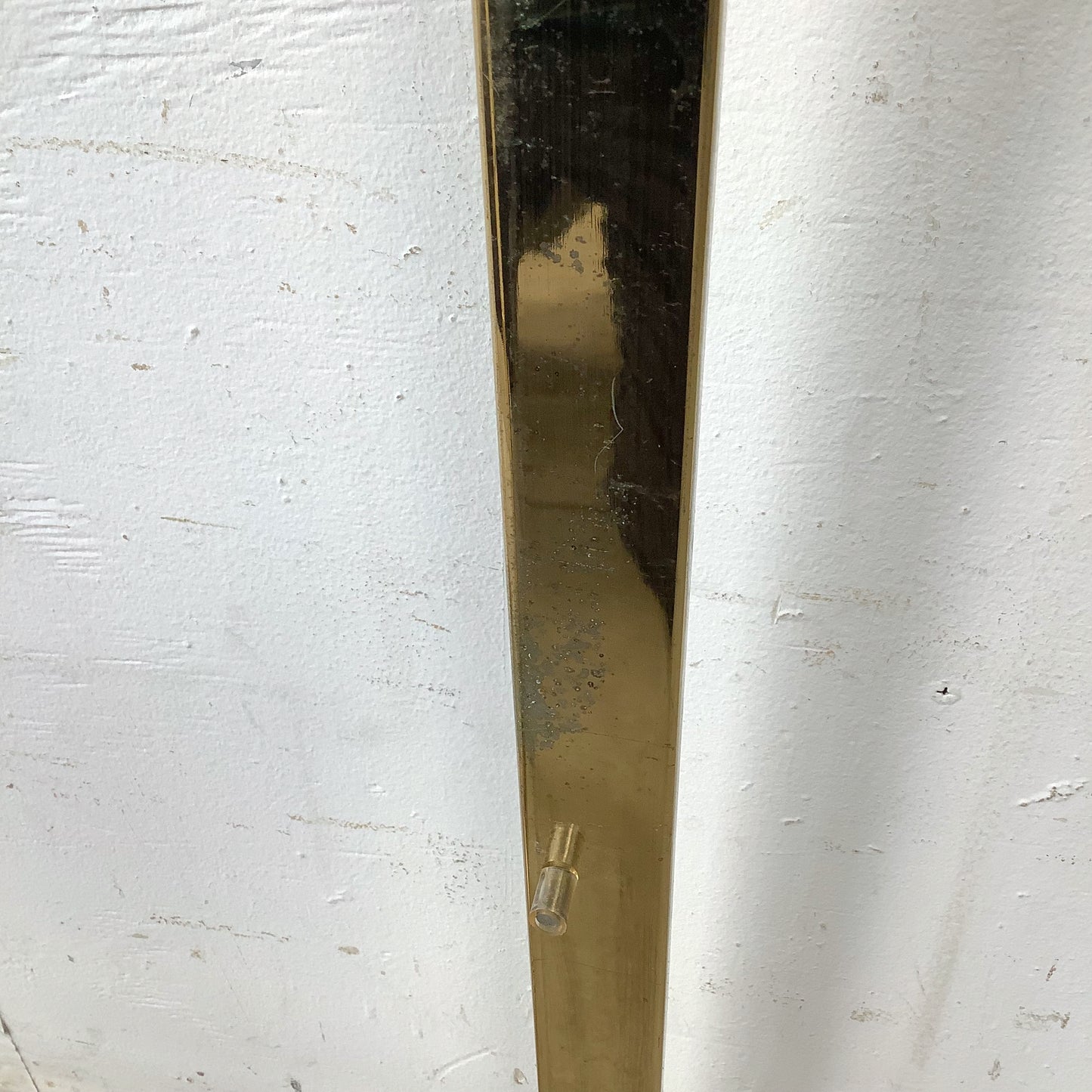 Architectural Brass and Glass Display Shelf, Vintage Modern