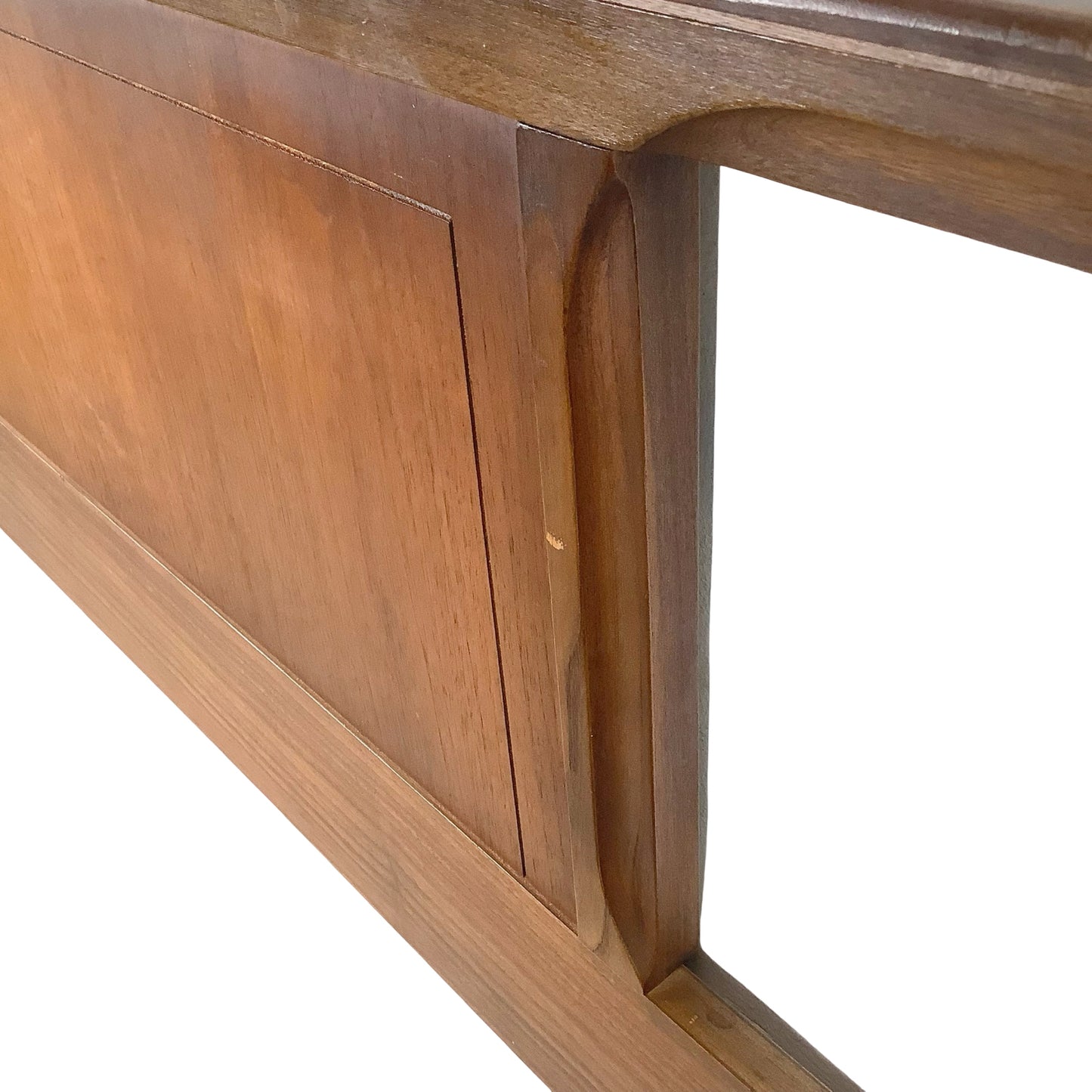 Mid-Century Modern Walnut Headboard | Vintage Full/Queen | Sculptural Cutout Design