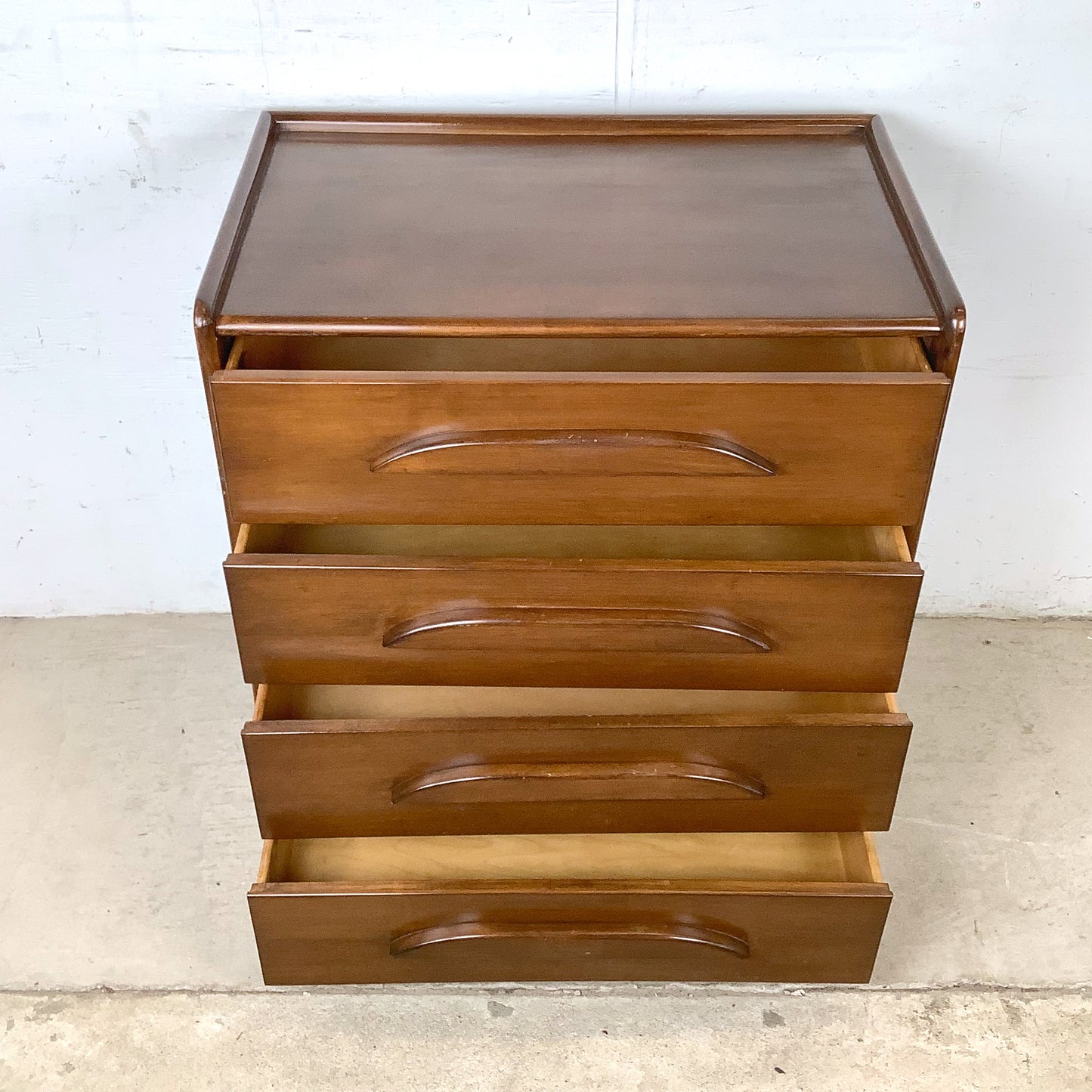 Vintage Templeton Furniture Co. Four-Drawer Walnut Chest
