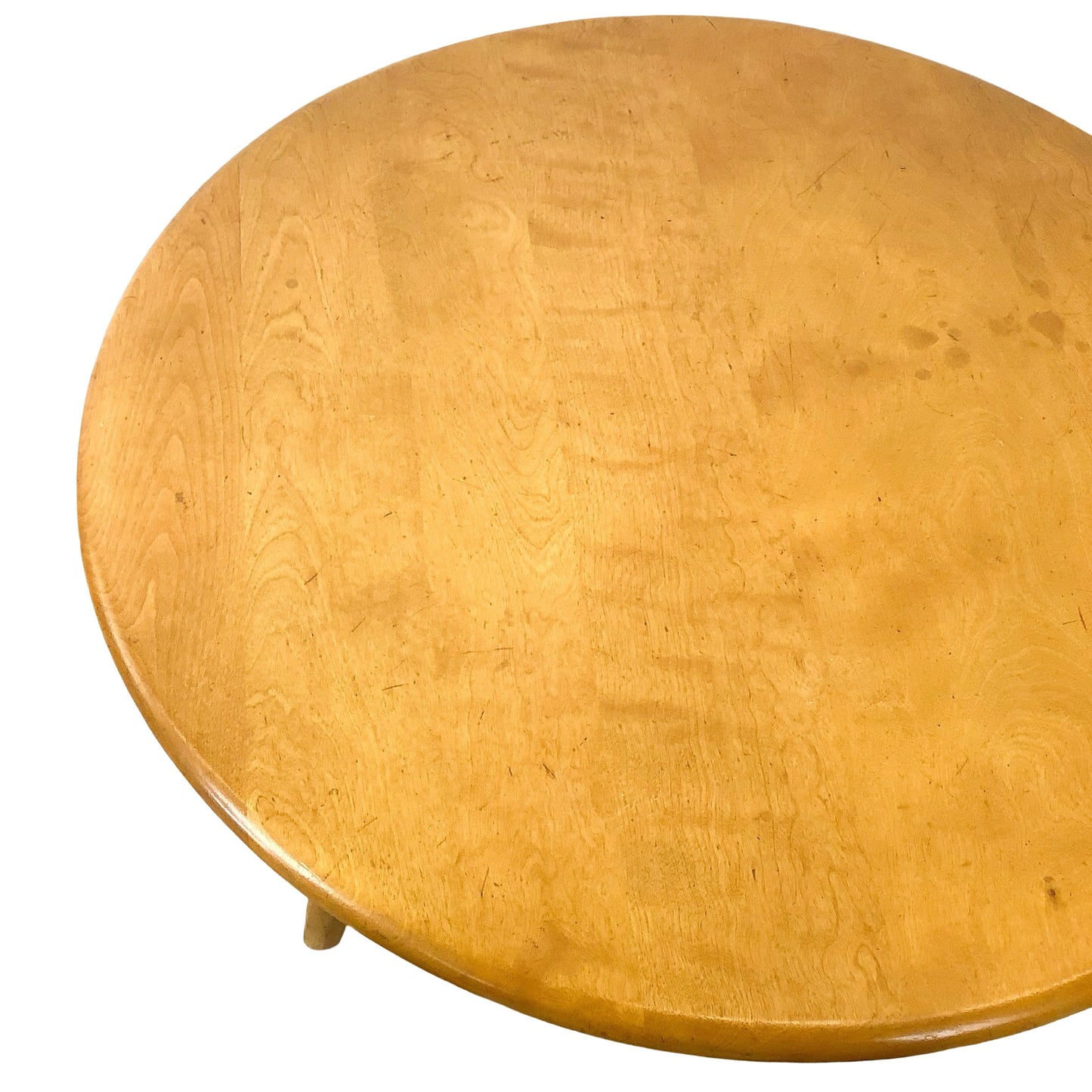 Heywood-Wakefield Solid Birch Lazy Susan Revolving Coffee Table (Wheat Finish)