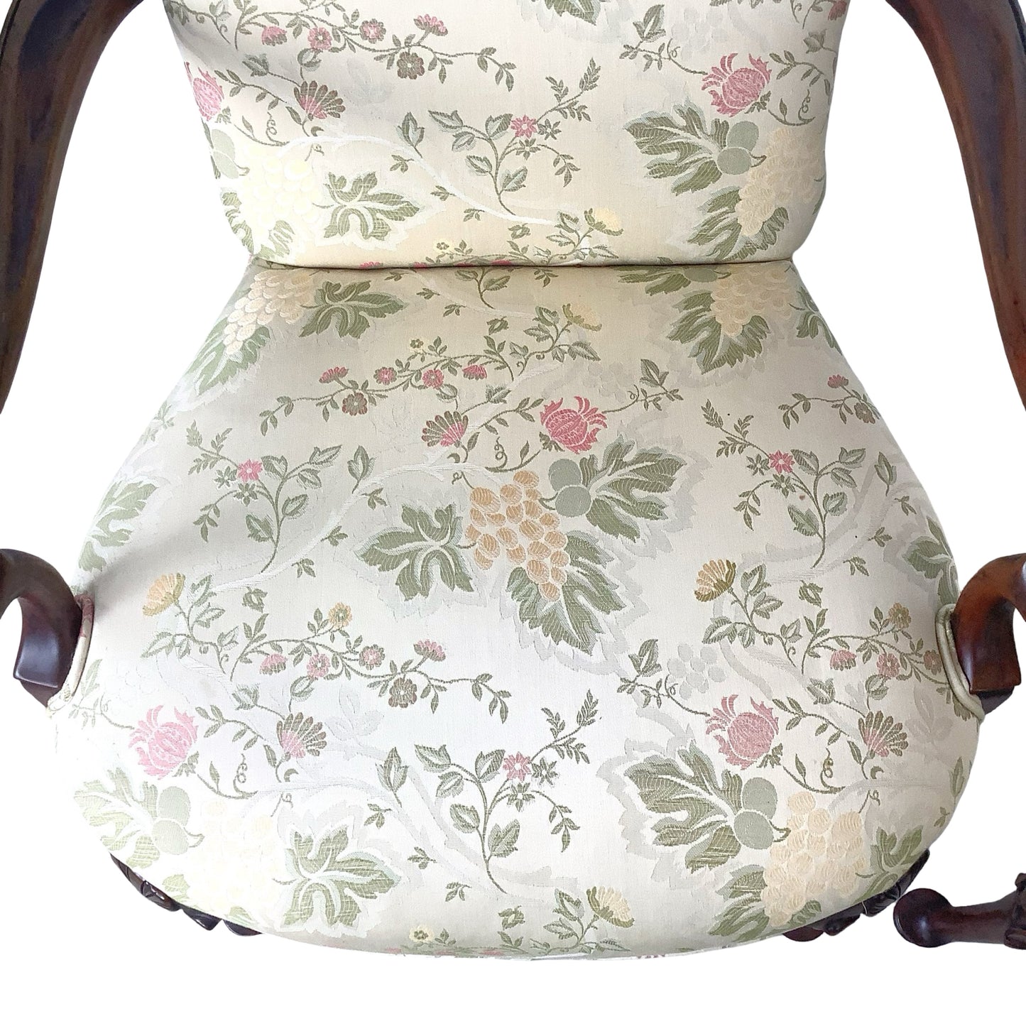 Vintage Pair of Georgian Revival Armchairs | Floral Upholstery | Set of 2