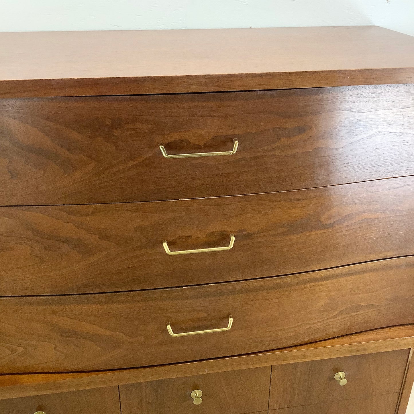 Mid-Century Walnut Highboy Dresser by Bassett Furniture