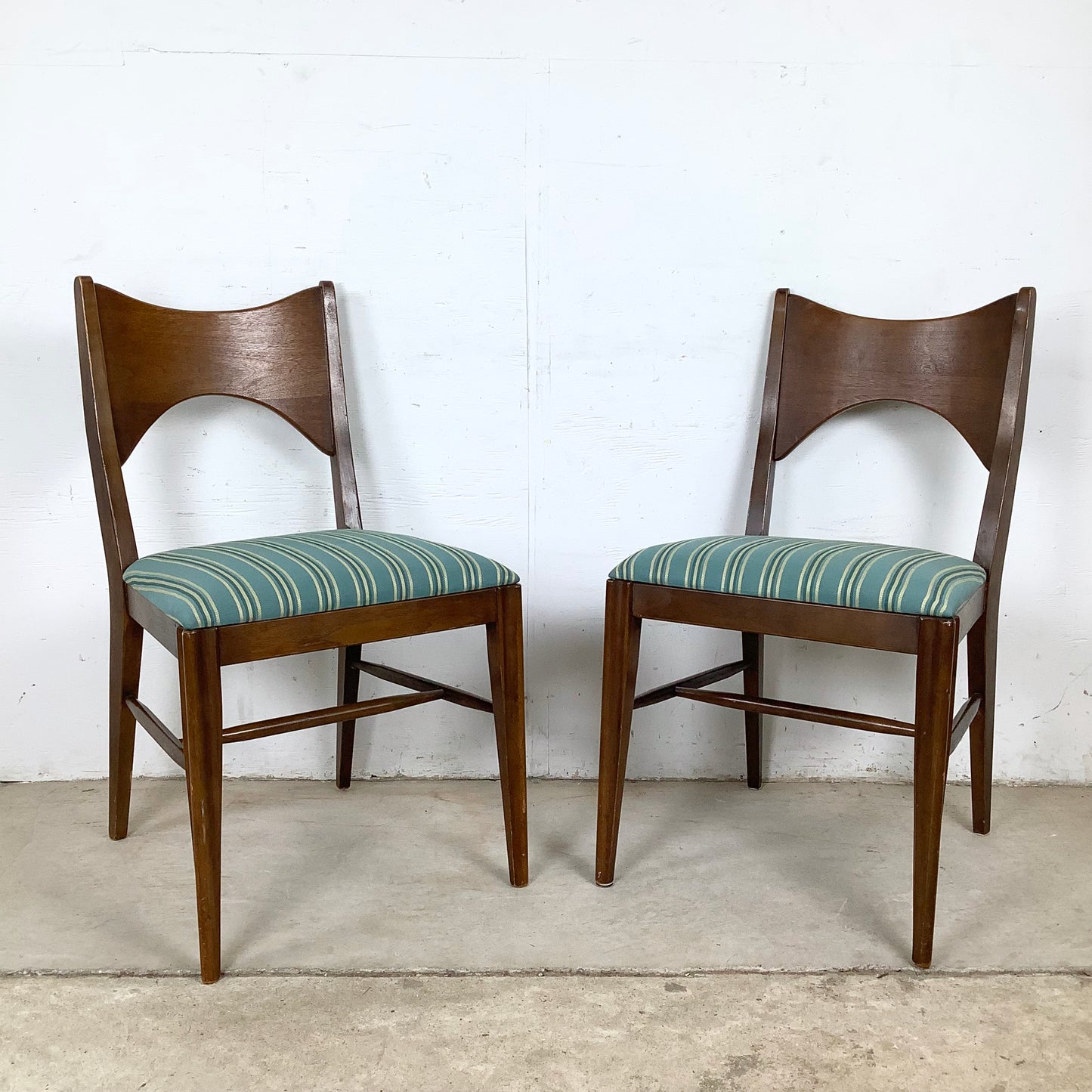 Mid-Century Broyhill "Saga" Walnut Dining Chairs-  set of Six