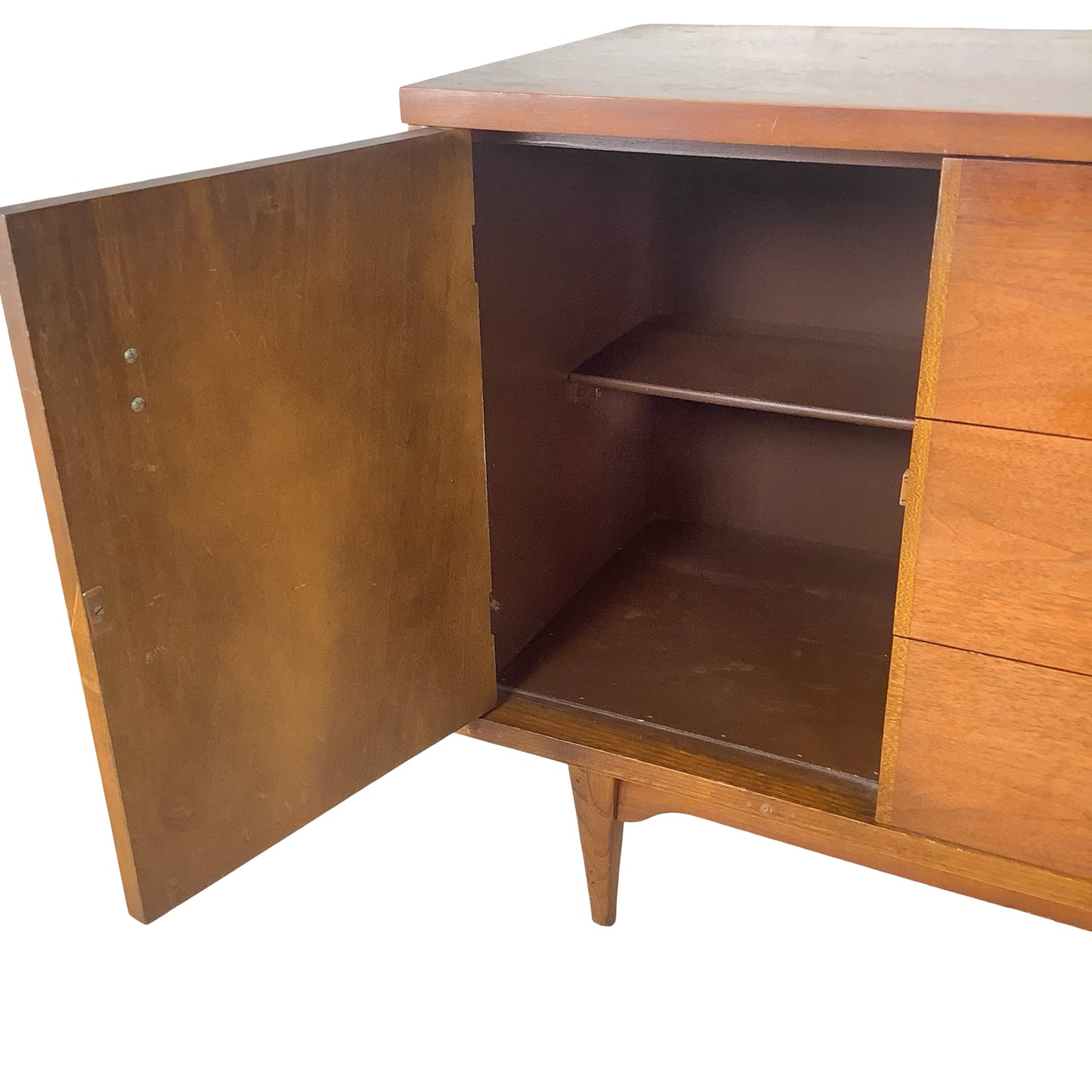 Mid-Century Walnut Sideboard Credenza Cabinet