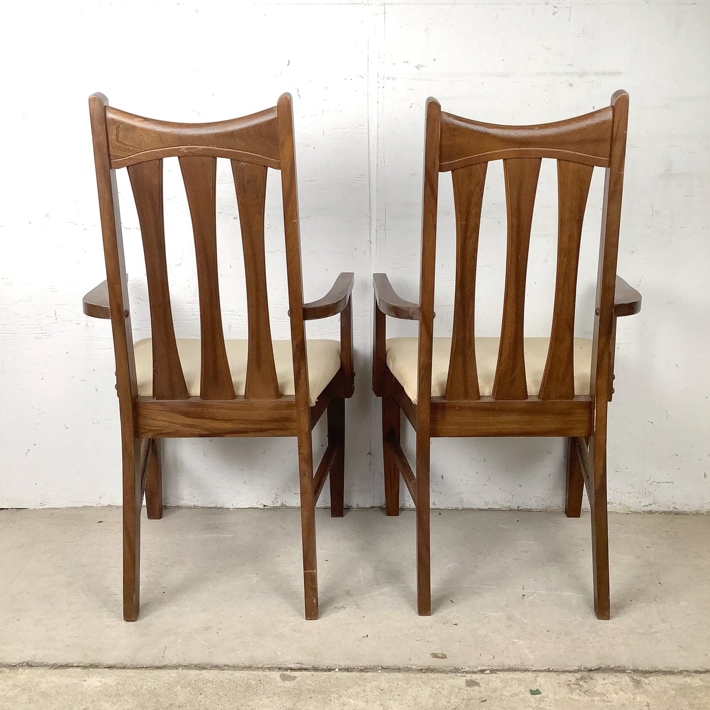 Set of Six Mid-Century Walnut Dining Chairs