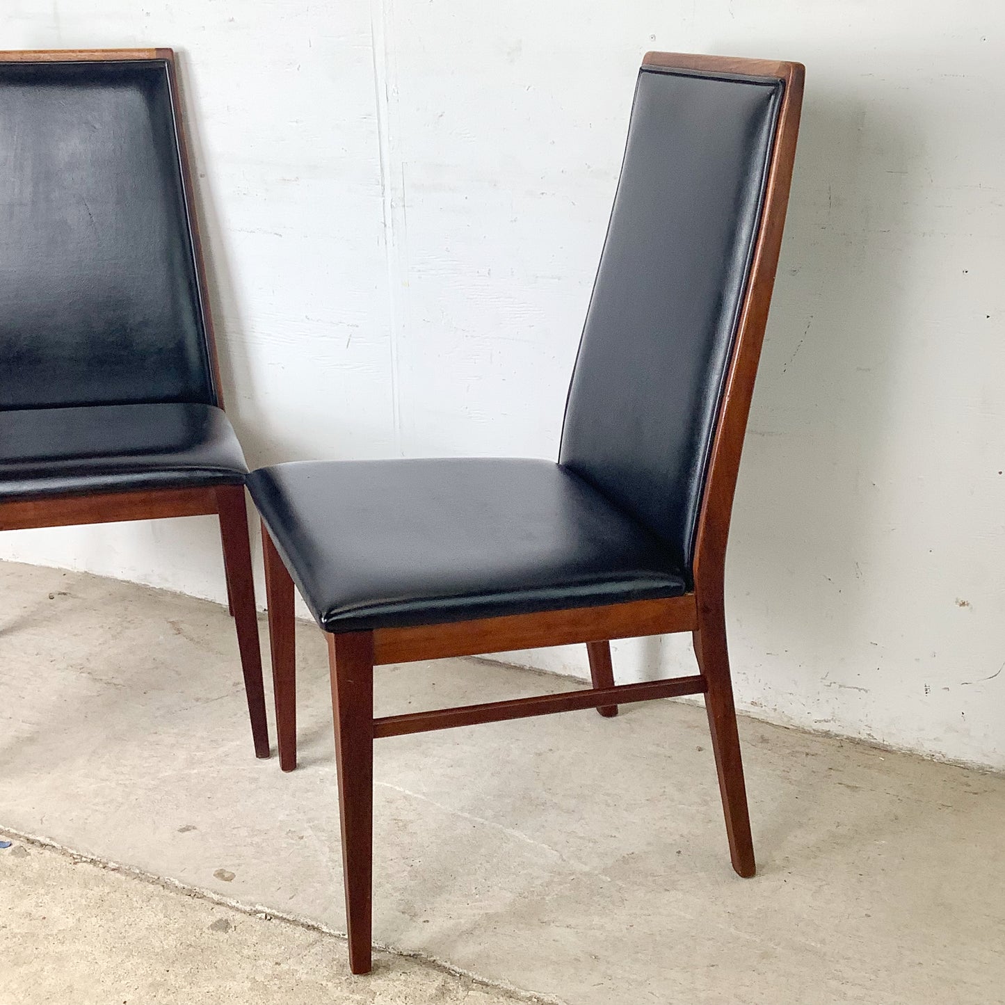 Set of Three Dillingham Furniture Walnut High-Back Dining Chairs