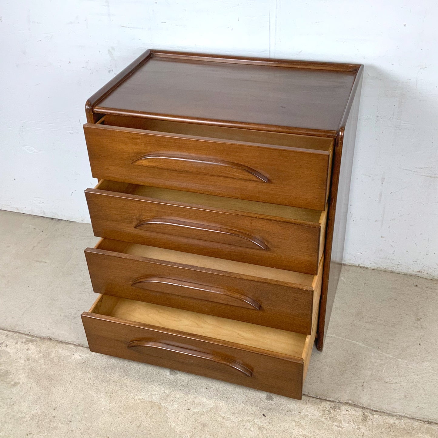 Vintage Templeton Furniture Co. Four-Drawer Walnut Chest