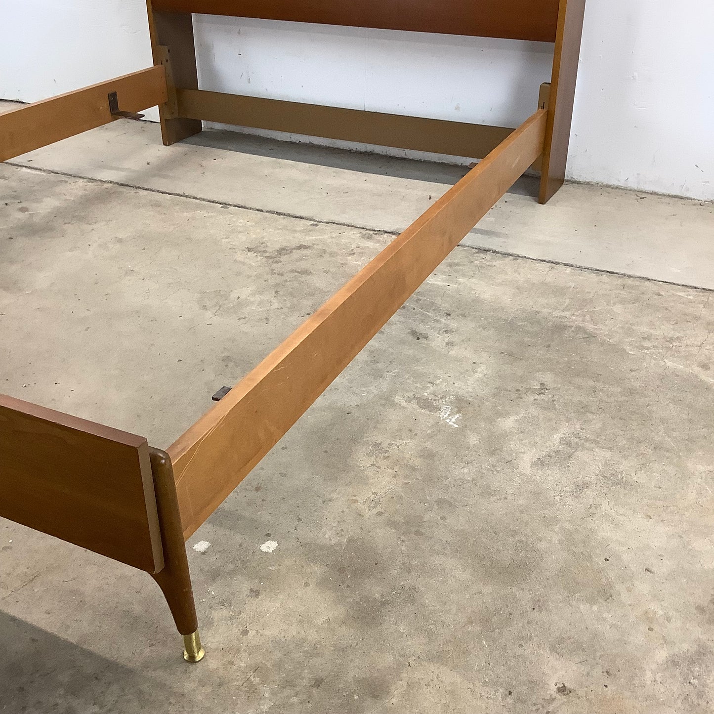 Vintage Mid-Century Bed Frame with Storage- Full