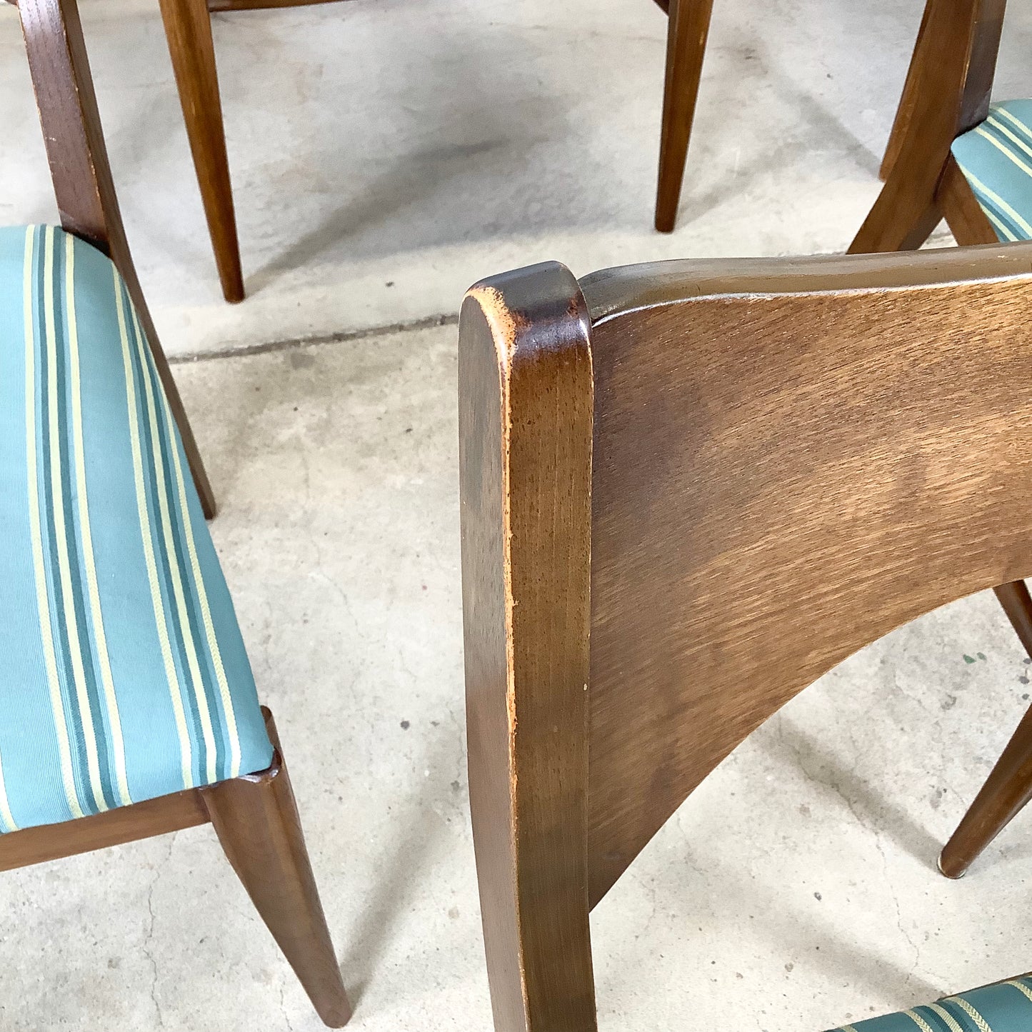 Mid-Century Broyhill "Saga" Walnut Dining Chairs-  set of Six