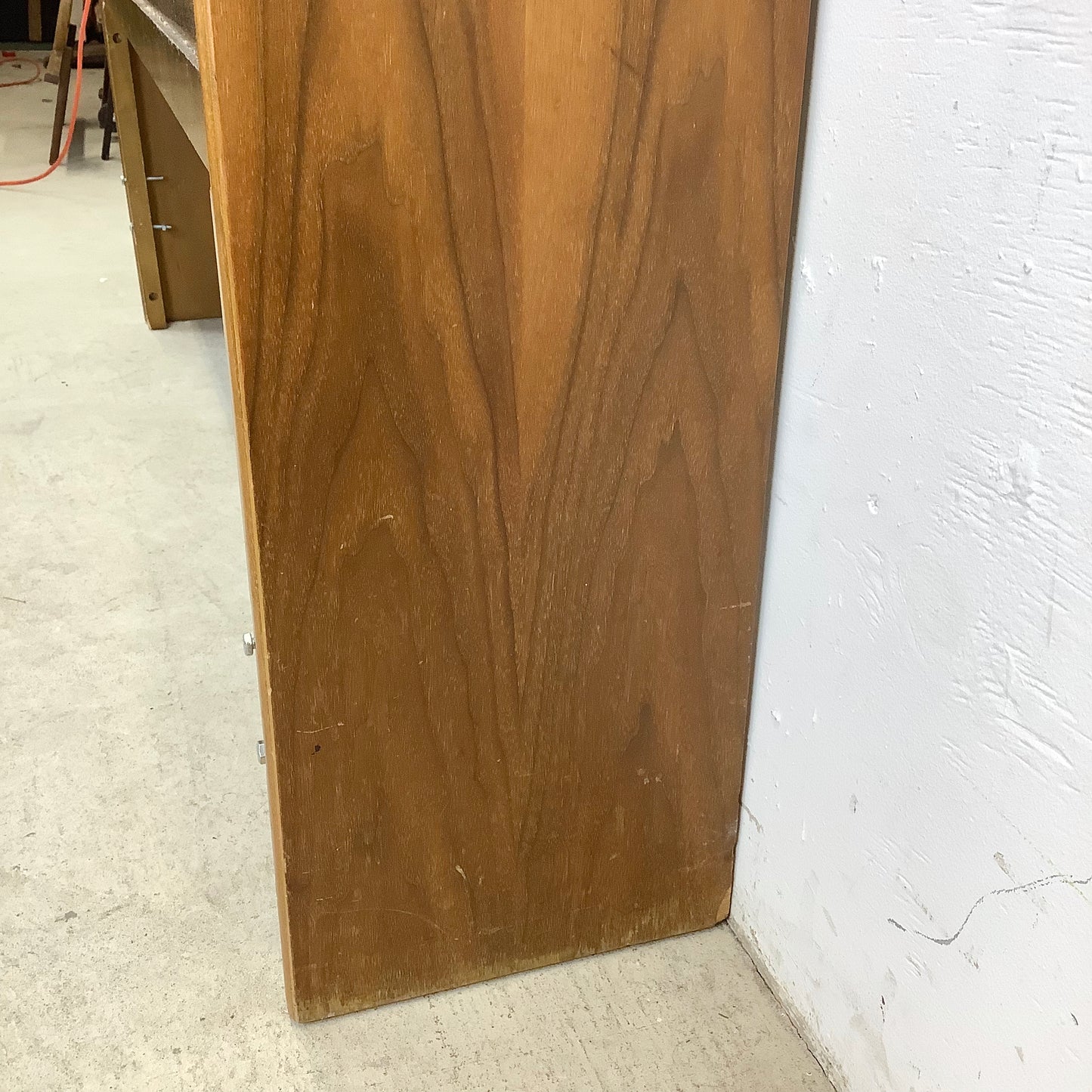 Full Size Mid-Century Walnut Storage Headboard