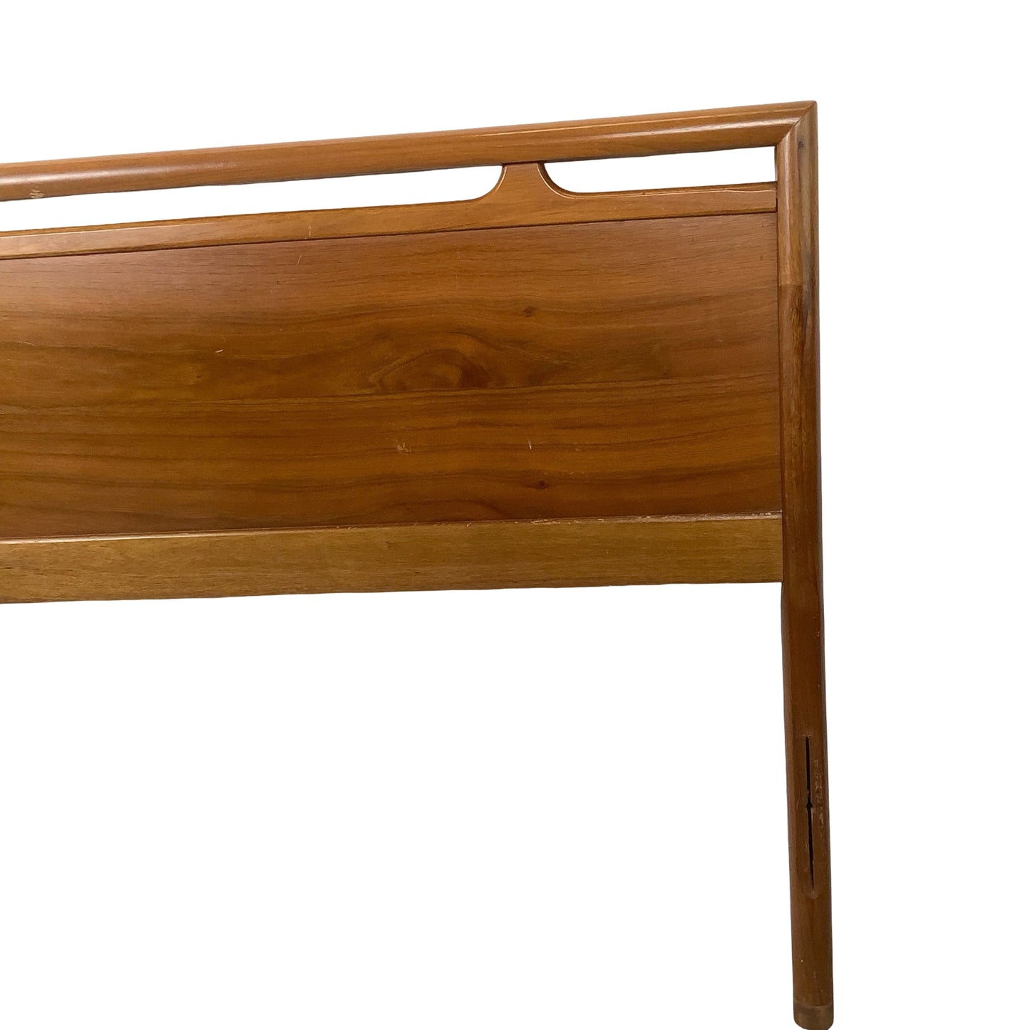 Mid-Century Modern Walnut Headboard | Vintage Full Size | Sculptural Cutout Detail