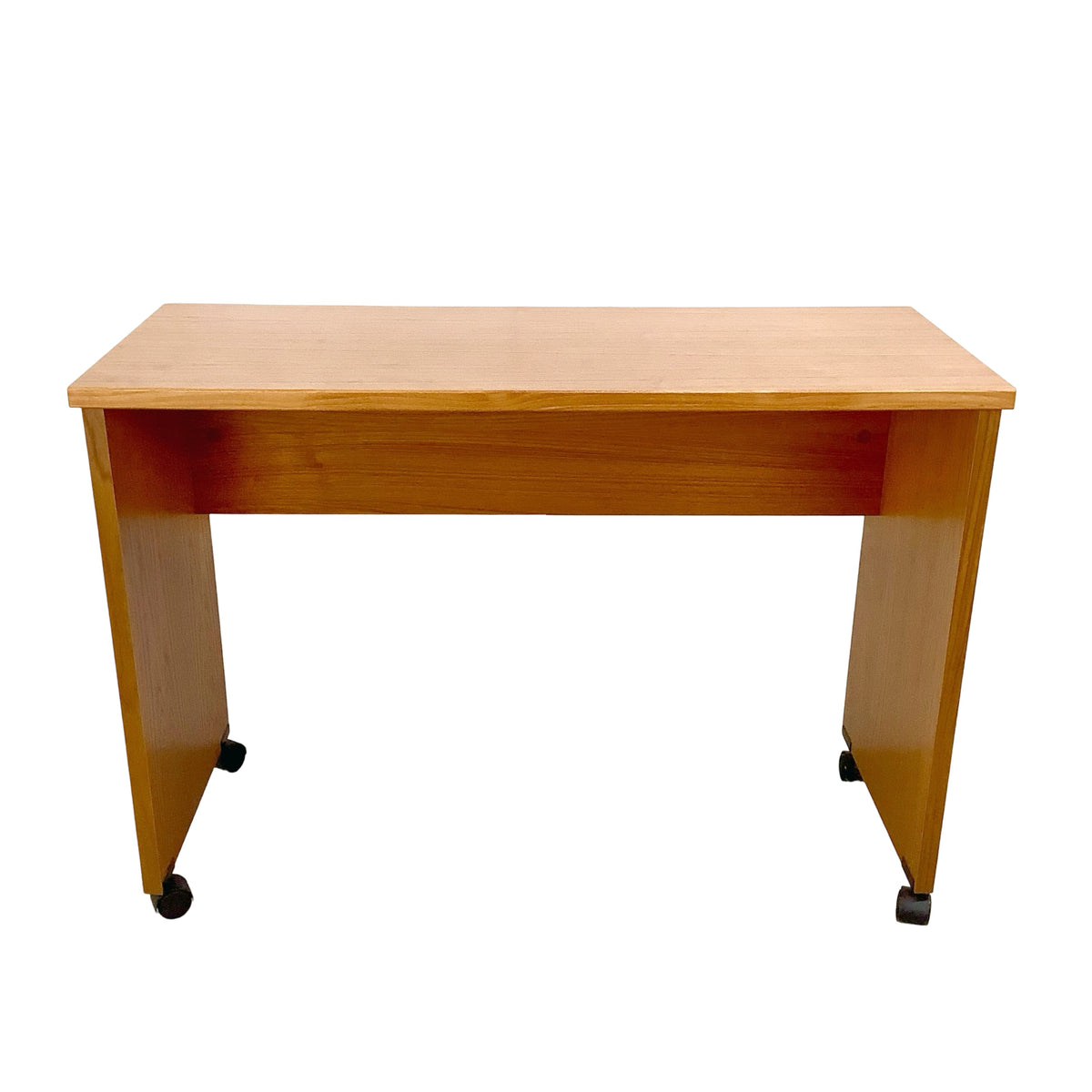 Vintage Mid-Century Modern Teak Rolling Desk and Console Table