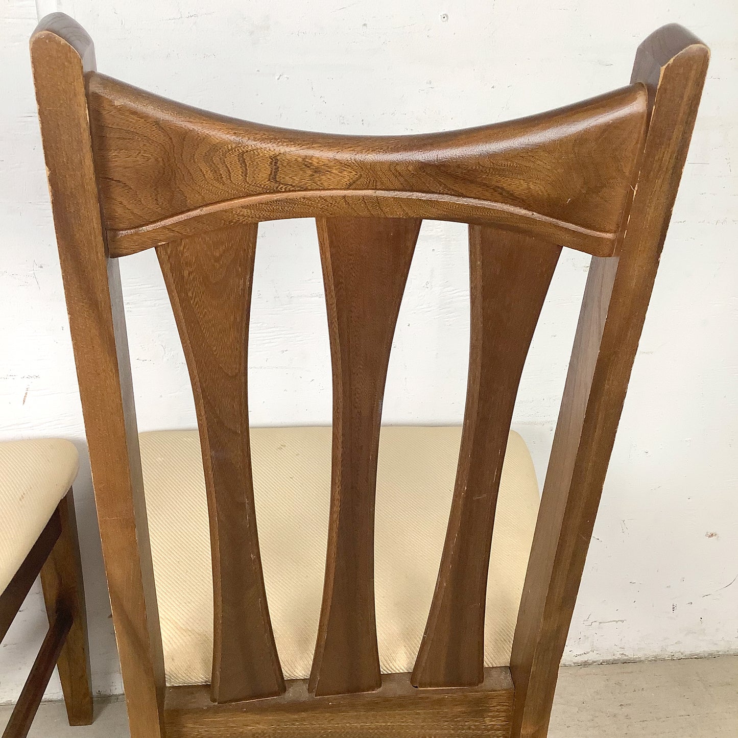 Set of Six Mid-Century Walnut Dining Chairs