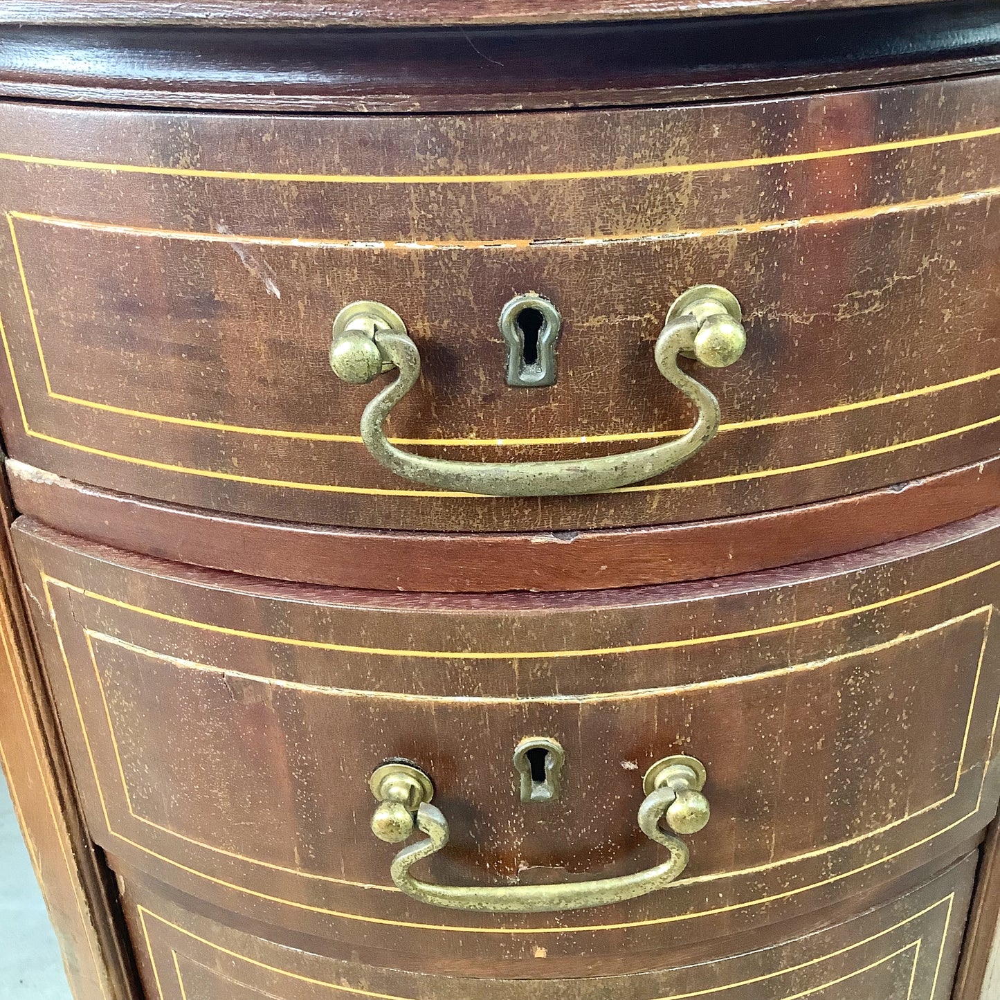 English Edwardian Mahogany Kidney Writing Desk
