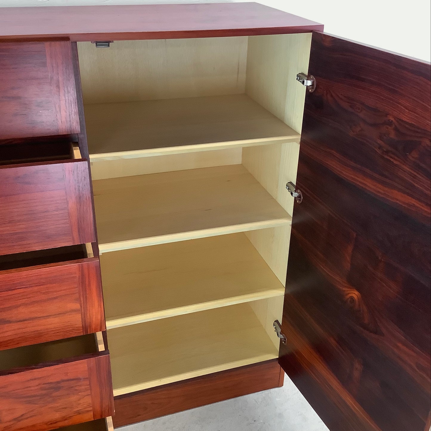 Sccandinavian Modern Rosewood Armoire Dresser