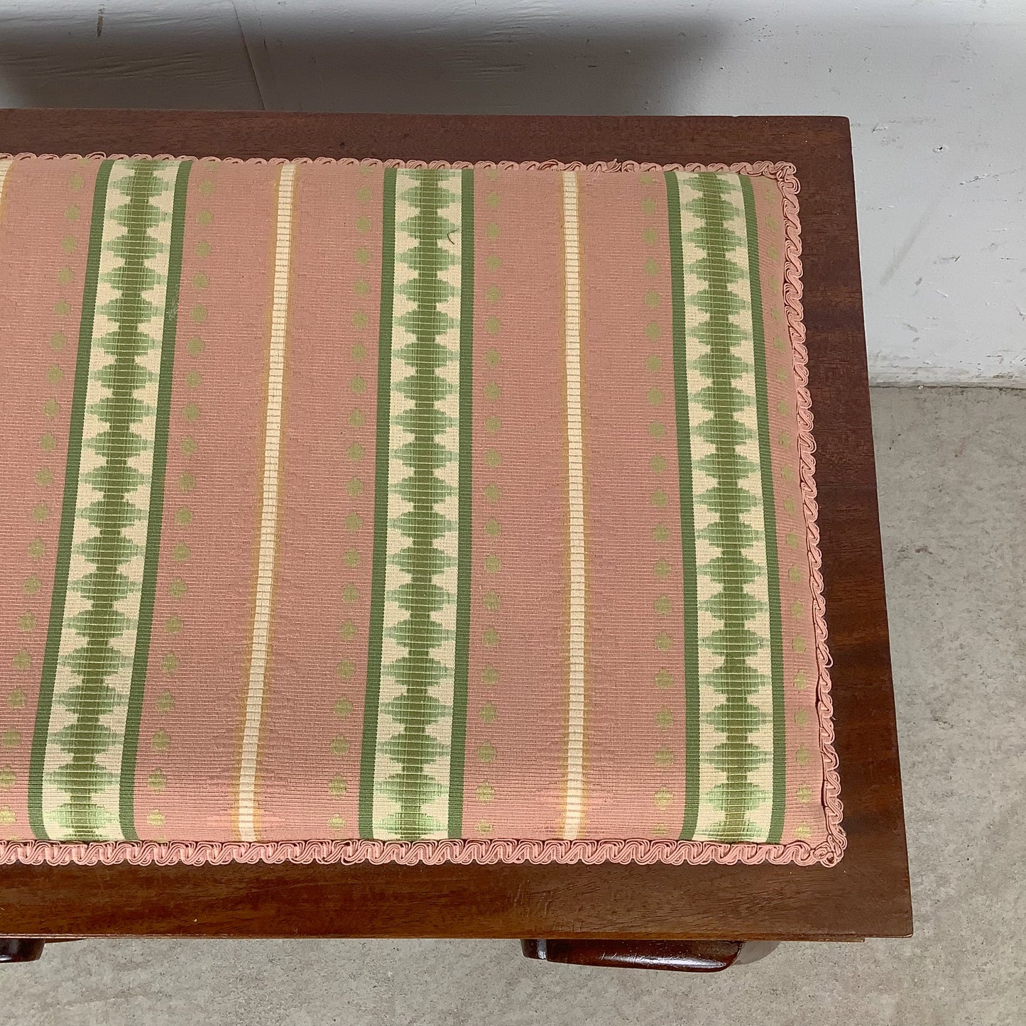 Neoclassical Revival Stool with Storage and Upholstered Top