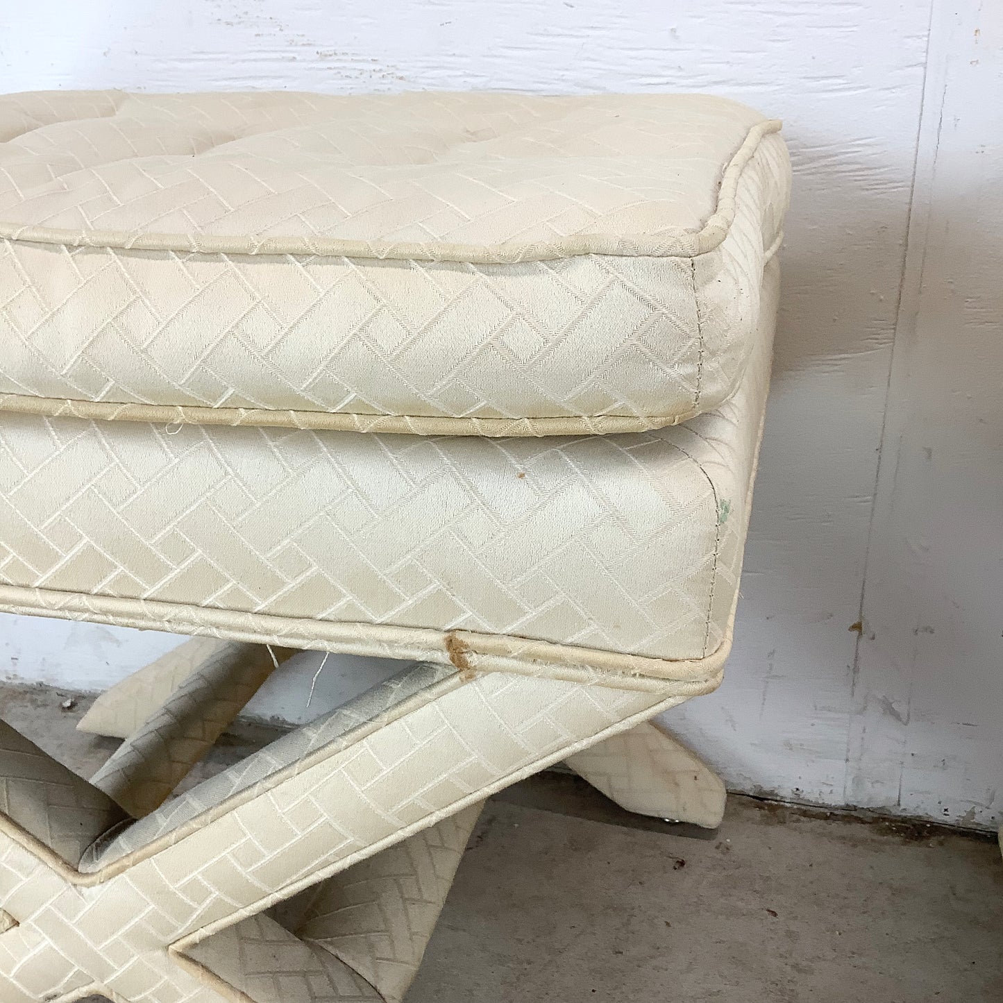 Pair Vintage X-Base Regency Benches