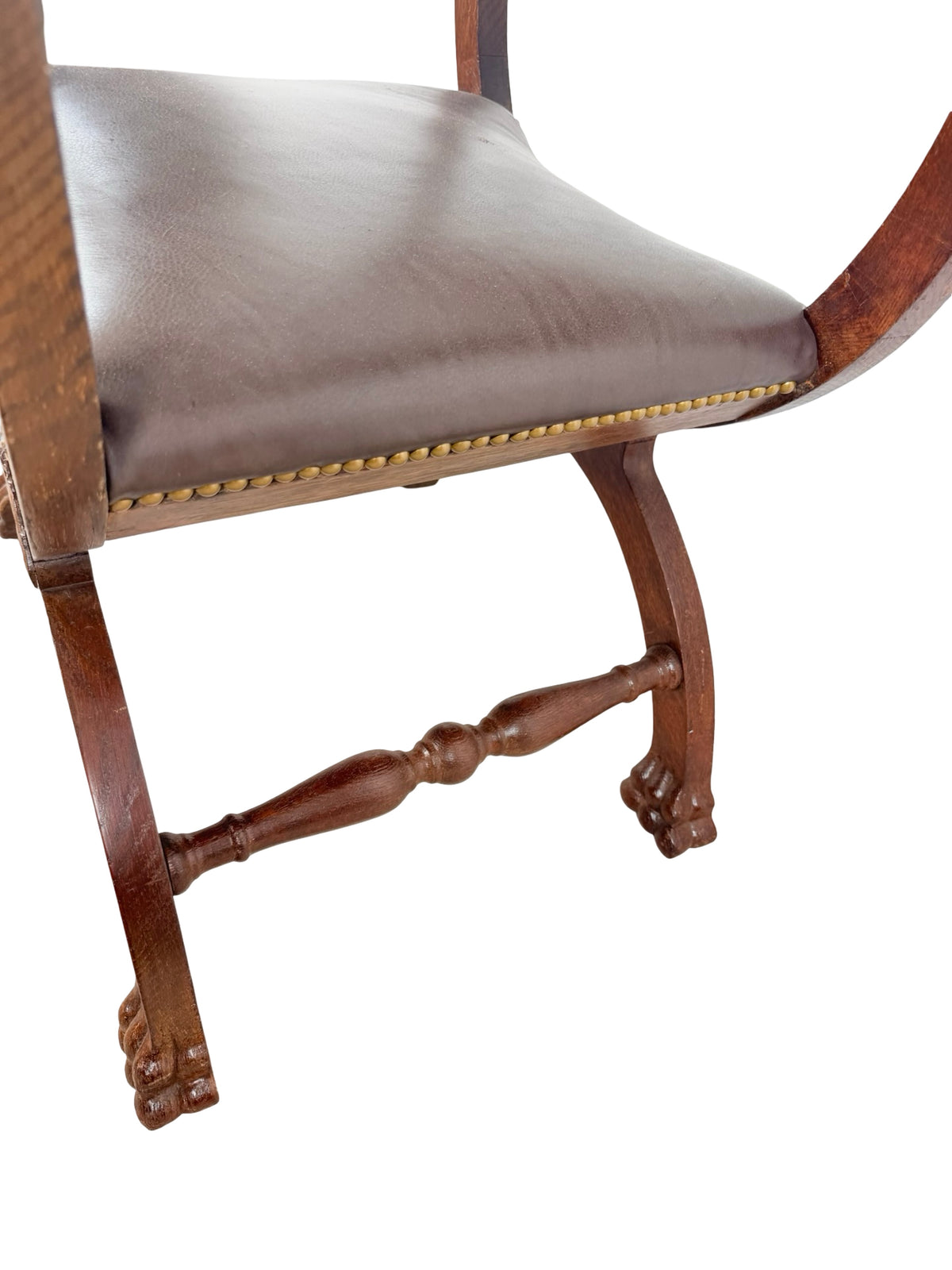 Vintage Renaissance Revival Savonarola X-Frame Accent Chair