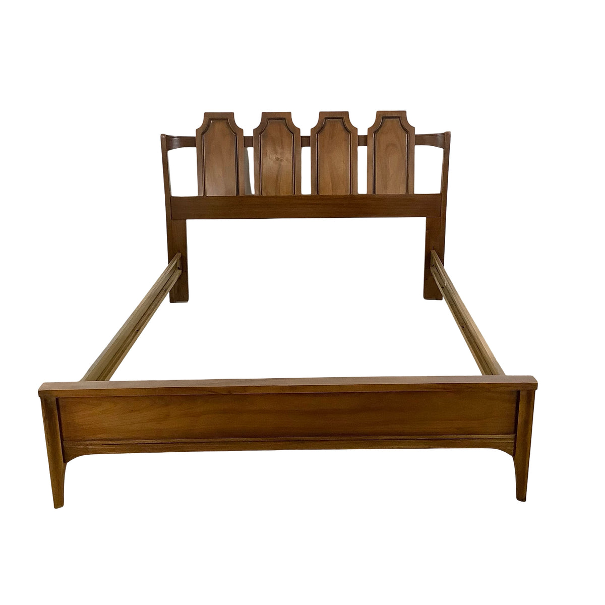 Vintage Walnut Mid-Century Modern Full Bed Frame