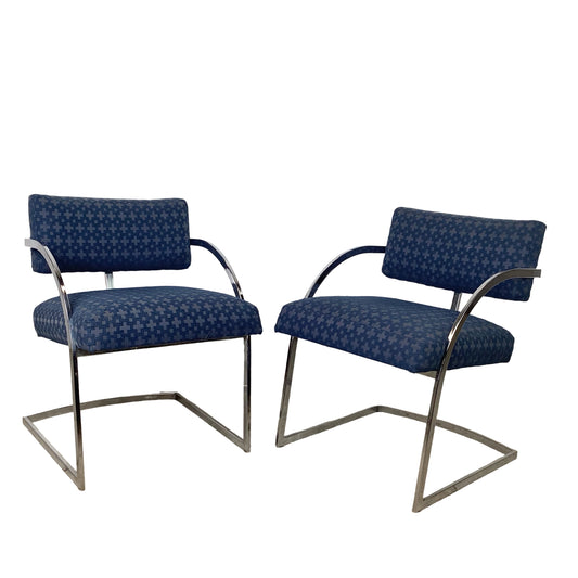Brno Flat Bar Chrome Cantilever Armchairs | Pair | 1970s–80s