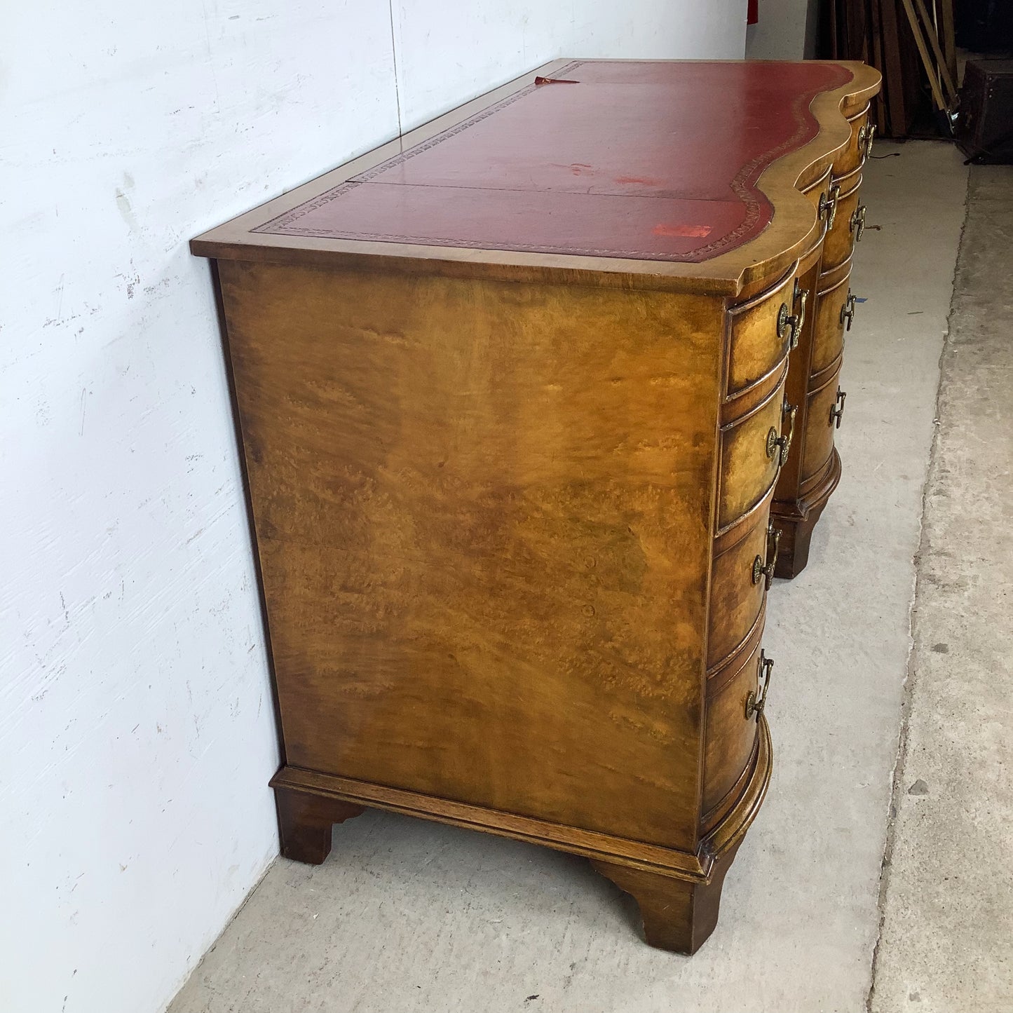 Vintage French Provincial Style Leather-Top Vanity or Writing Desk