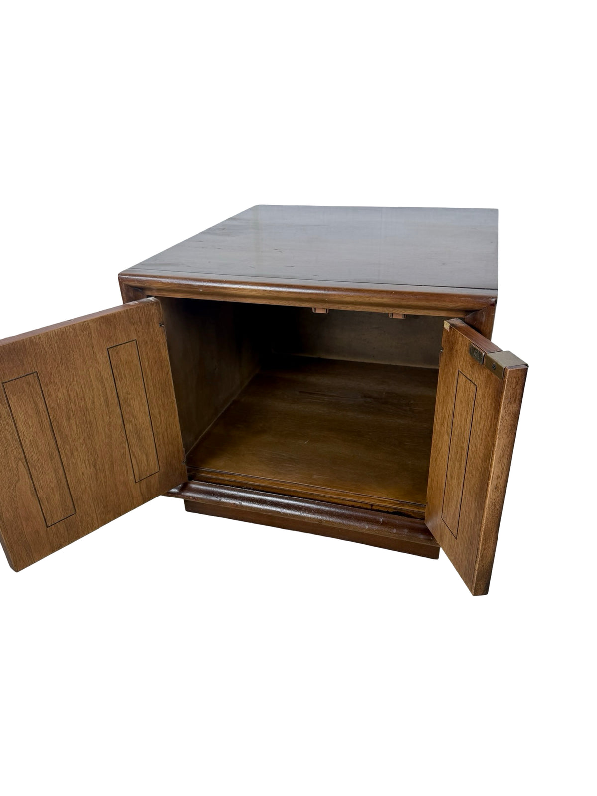 Vintage Broyhill Premier Emphasis Walnut Mid-Century Cabinet End Table / Nightstand