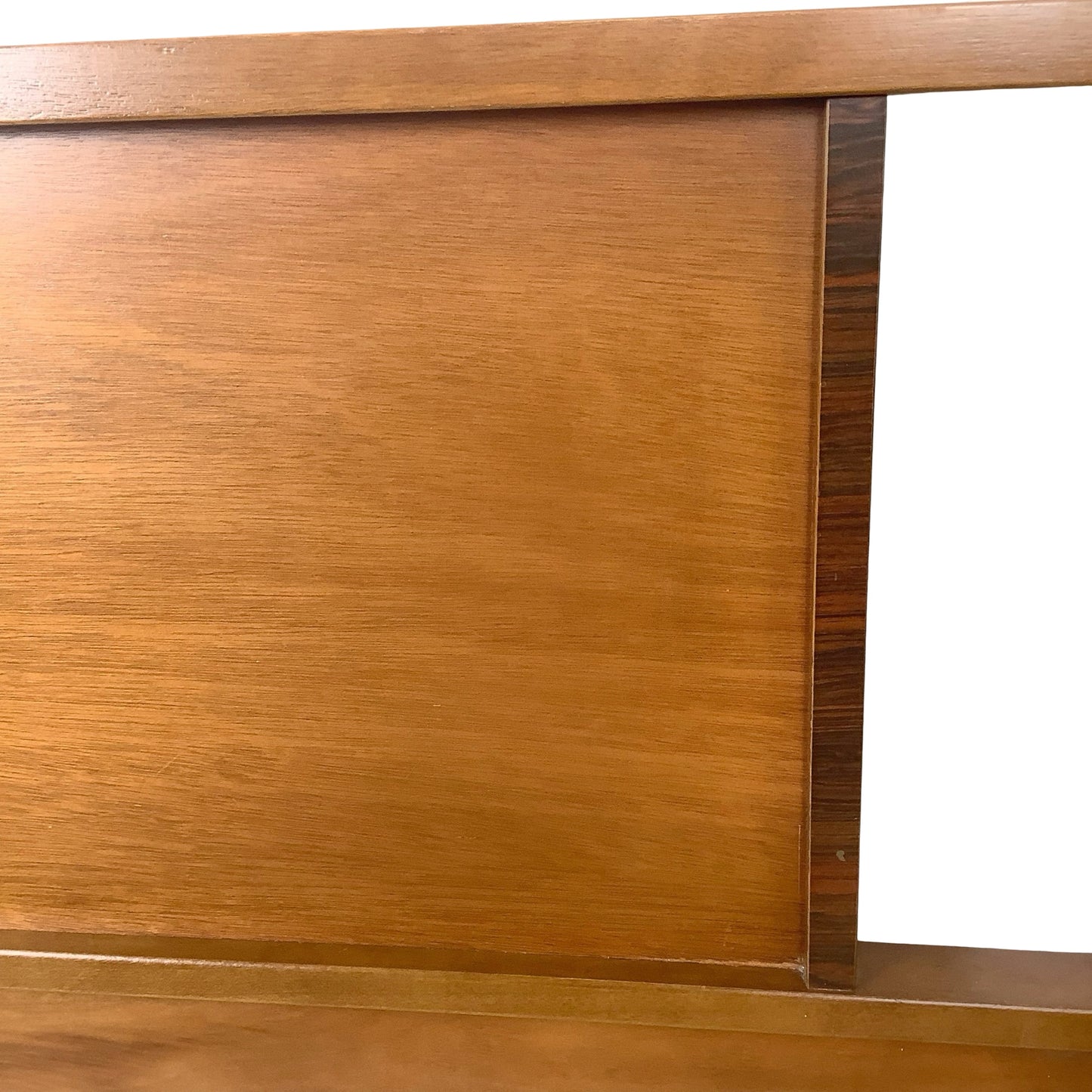 Mid-Century Modern Walnut Headboard | Vintage Full Size | Open Frame Design