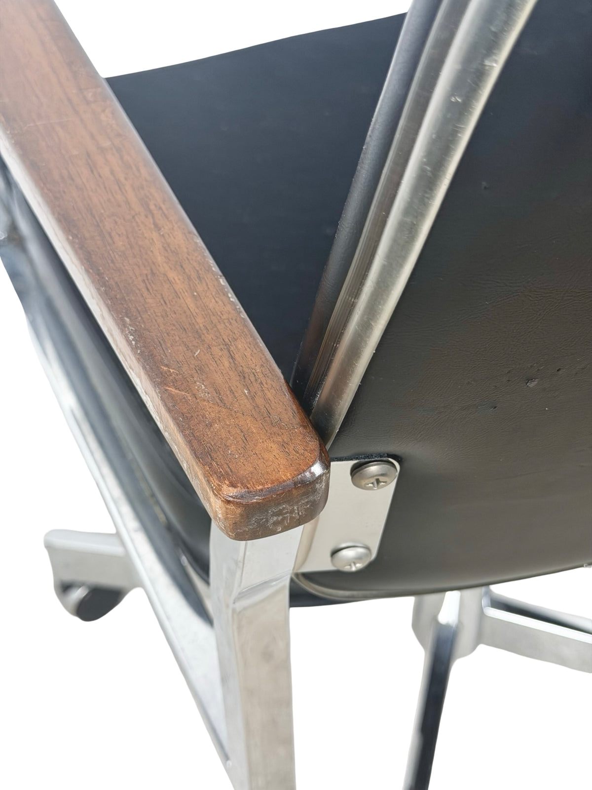 Vintage United Chair Co. Mid-Century Chrome Swivel Office Chair