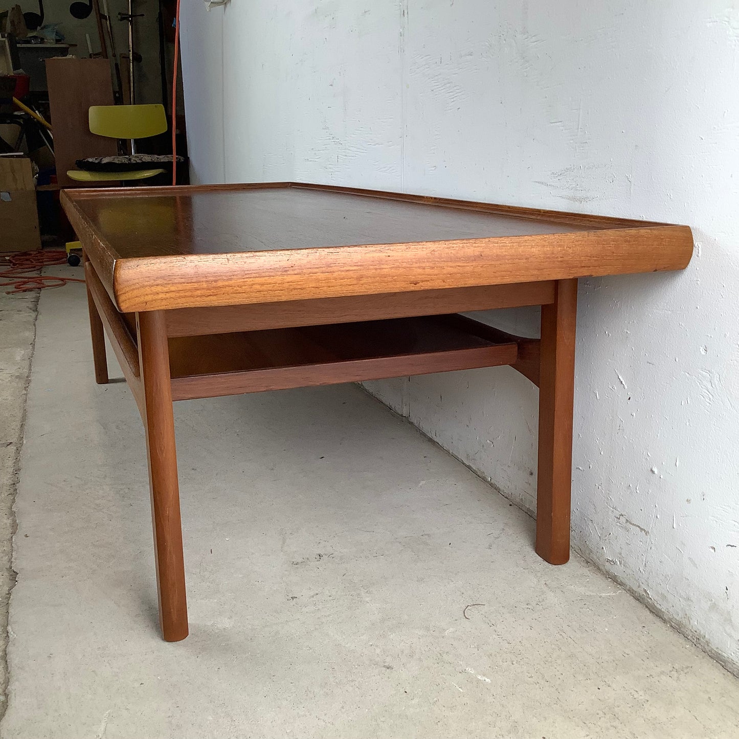 Scandinavian Modern Teak Raised Edge Coffee Table