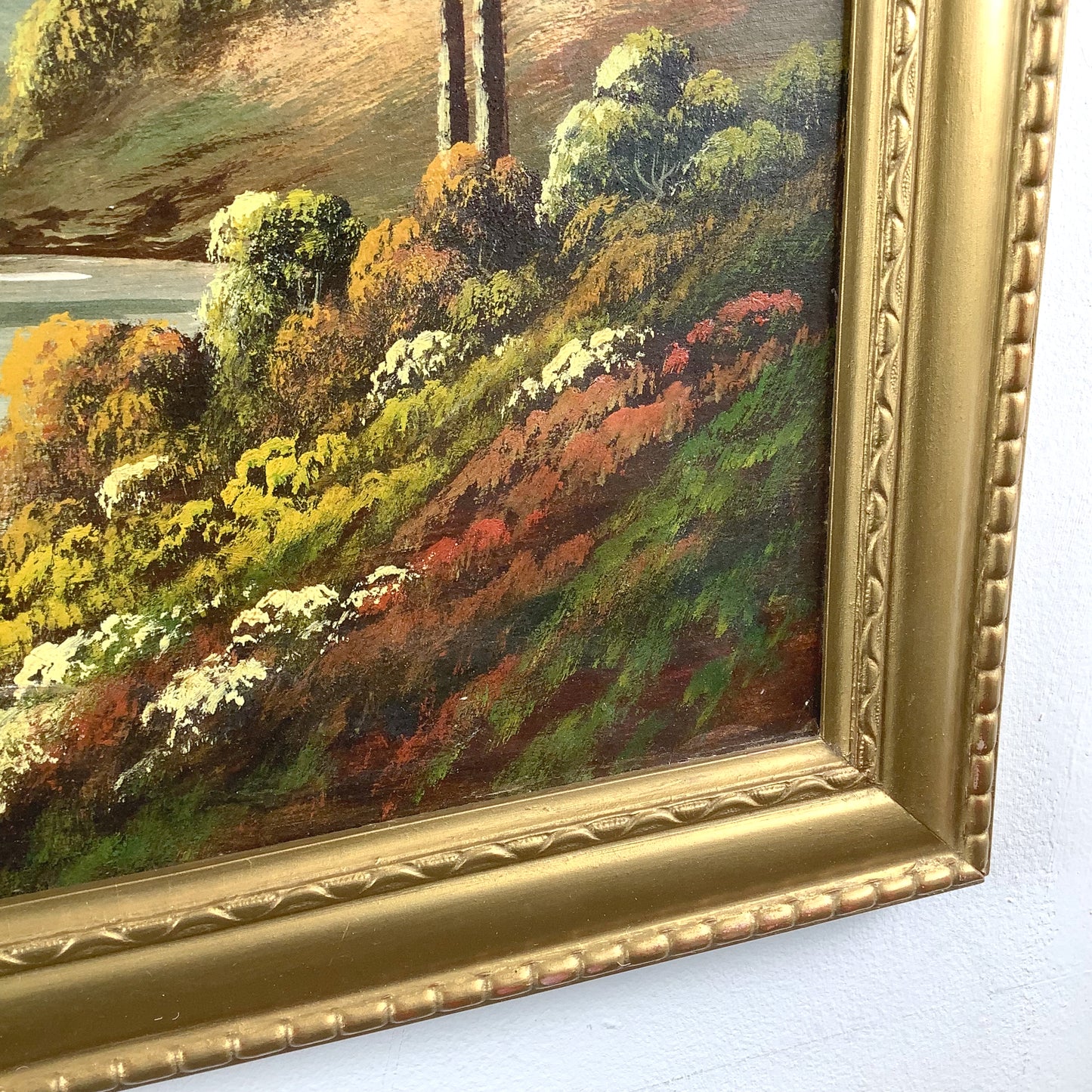 Antique Scottish Highland Loch Oil Painting | Signed J. Kellog | Original Gilt Frame